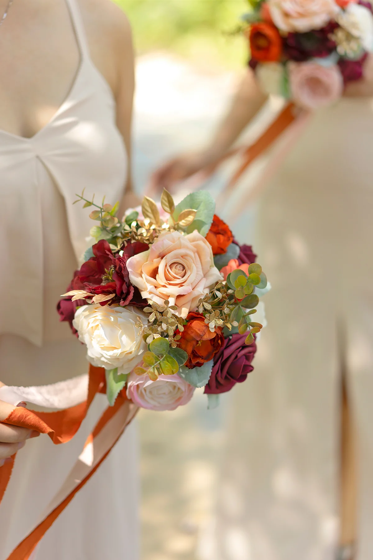 Round Bridesmaid Bouquet in Sunset Terracotta (Set of 1) - Image 2