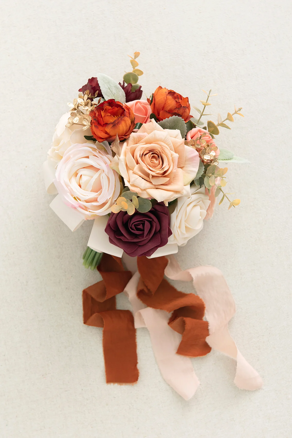 Round Bridesmaid Bouquet in Sunset Terracotta (Set of 1) - Image 3