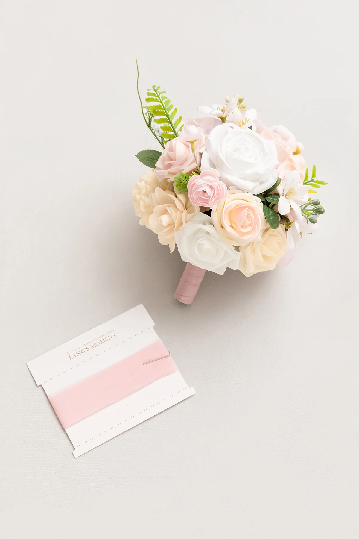 Round Bridesmaid Bouquets in Blush & Cream - Image 8