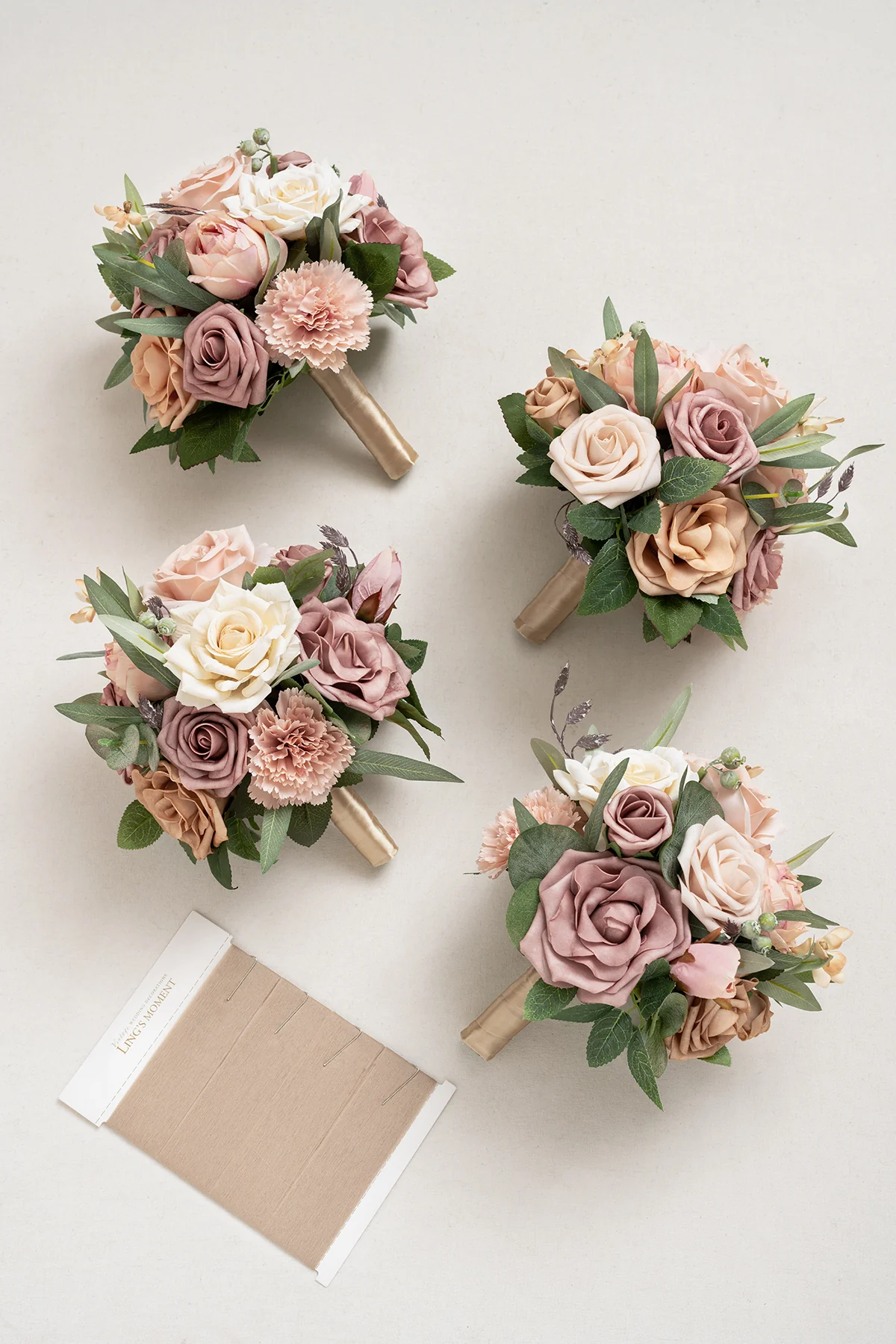 Round Bridesmaid Bouquets in Dusty Rose & Cream | Clearance - Image 7