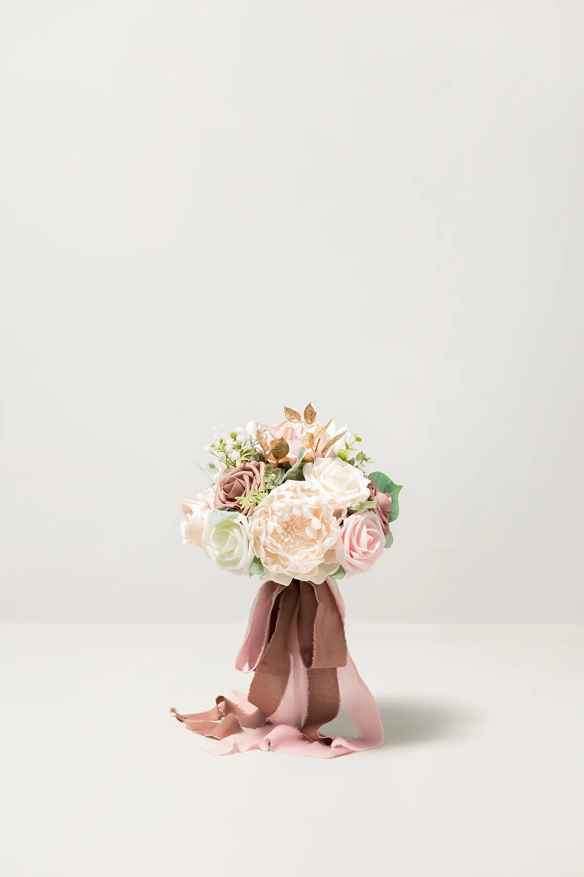Bridesmaid Bouquets in Dusty Rose & Cream - 7" Round (Set of 1)