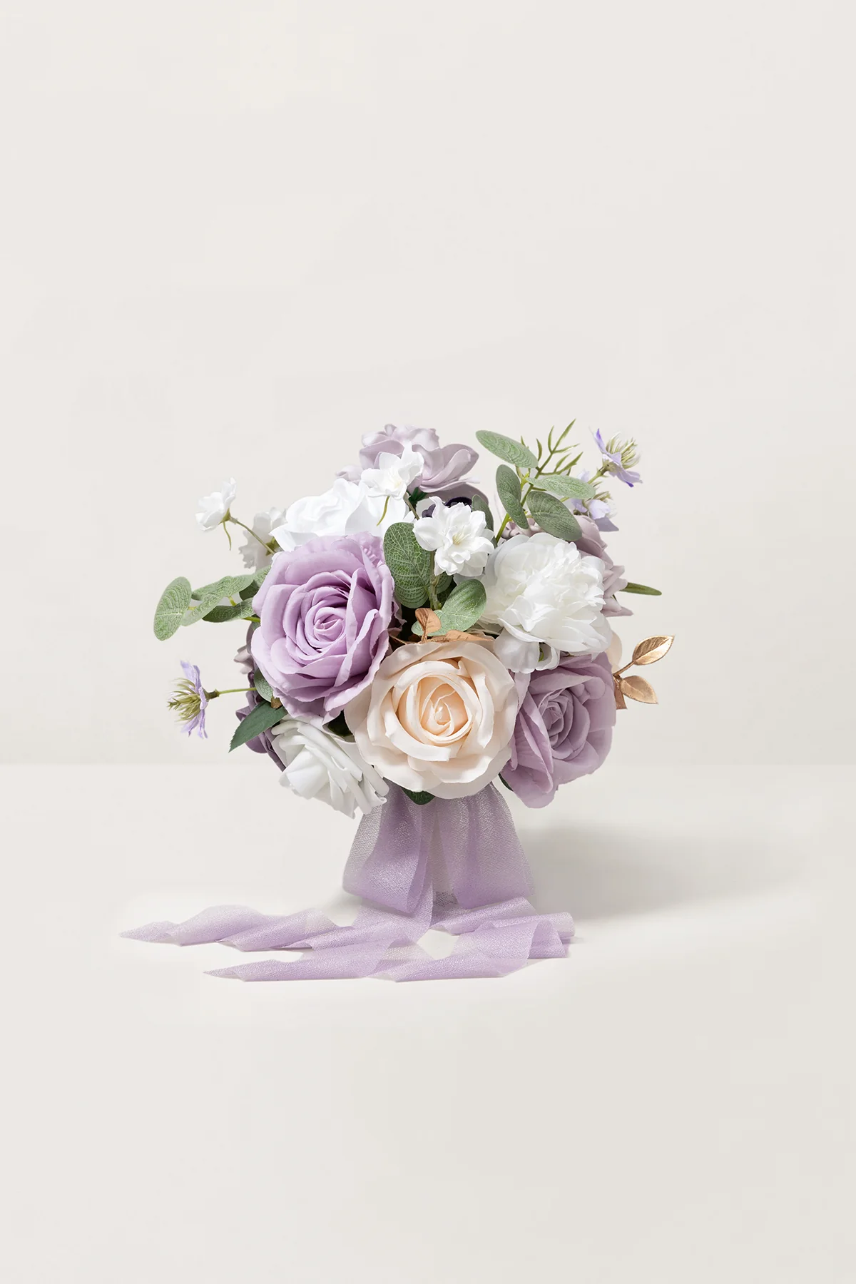 Round Bridesmaid Bouquets in Lilac & White | Clearance