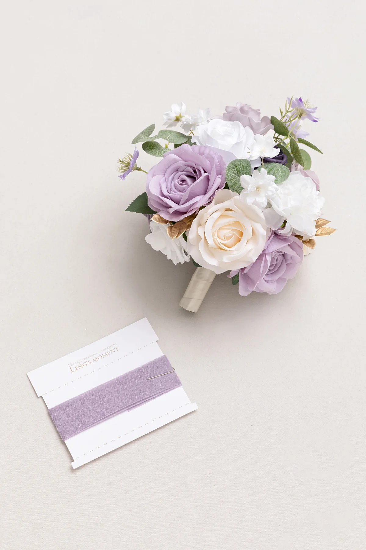Round Bridesmaid Bouquets in Lilac & White | Clearance - Image 6