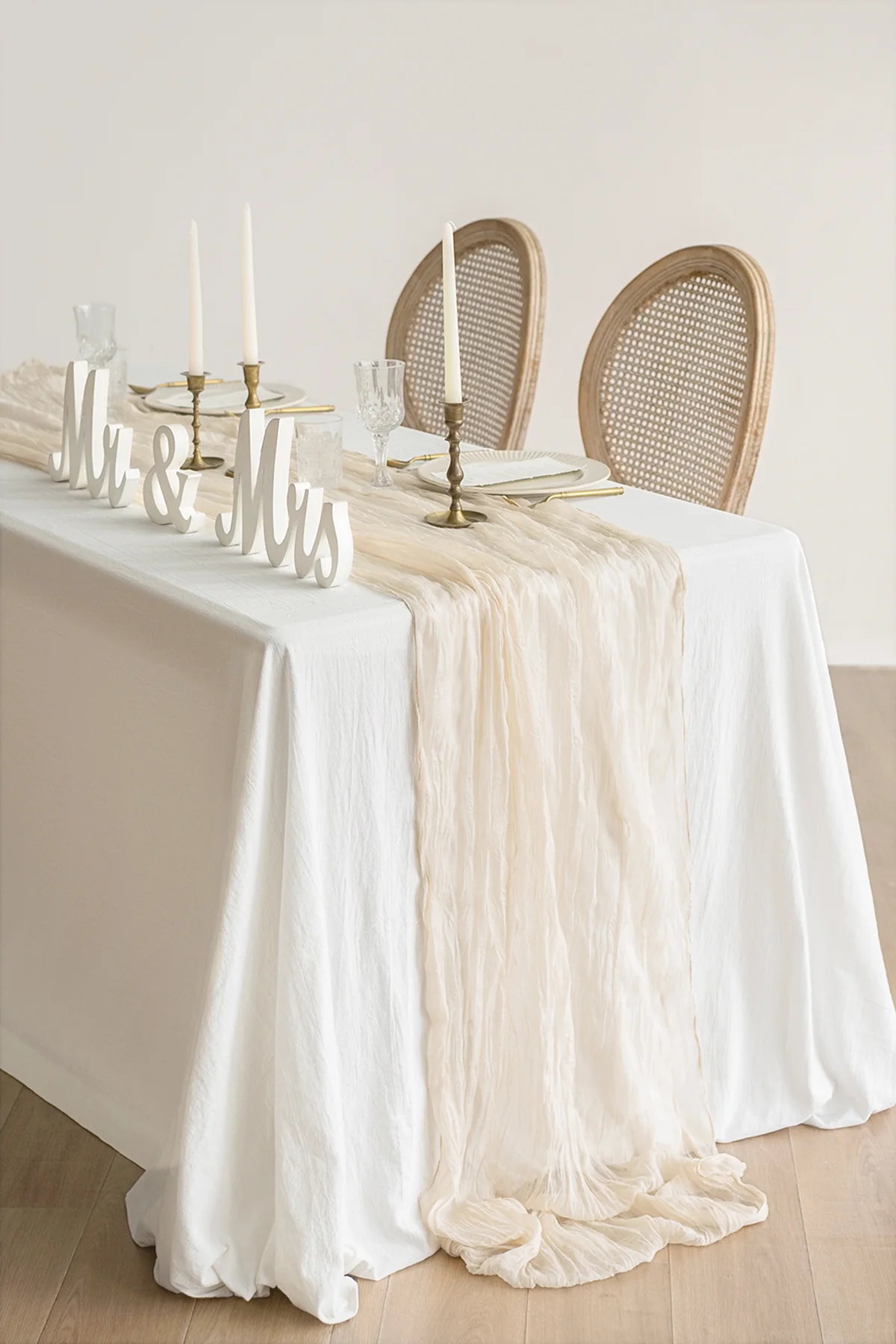 Rustic Gauze Cheesecloth Table Runner 35" w x 10ft/14ft - Image 37