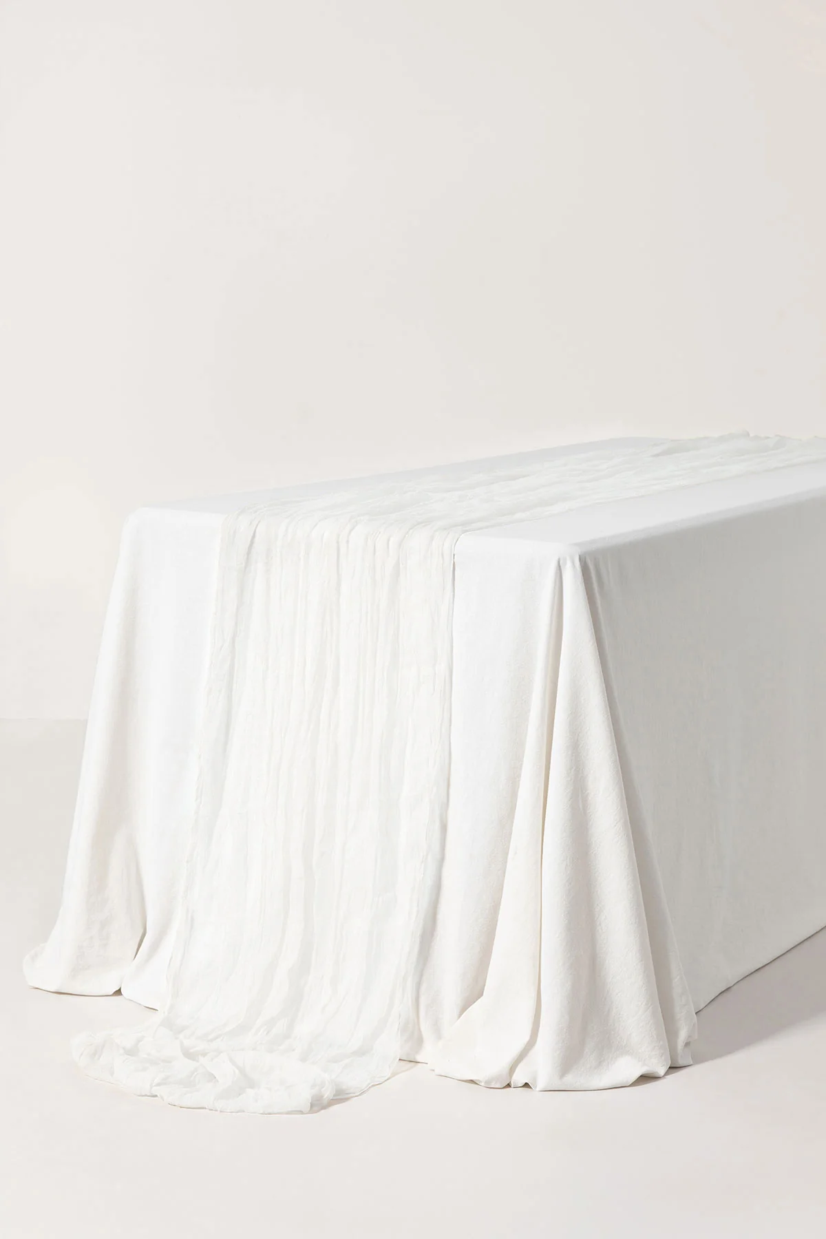 Rustic Gauze Cheesecloth Table Runner 35" w x 14ft - Brilliant White (1-pack)
