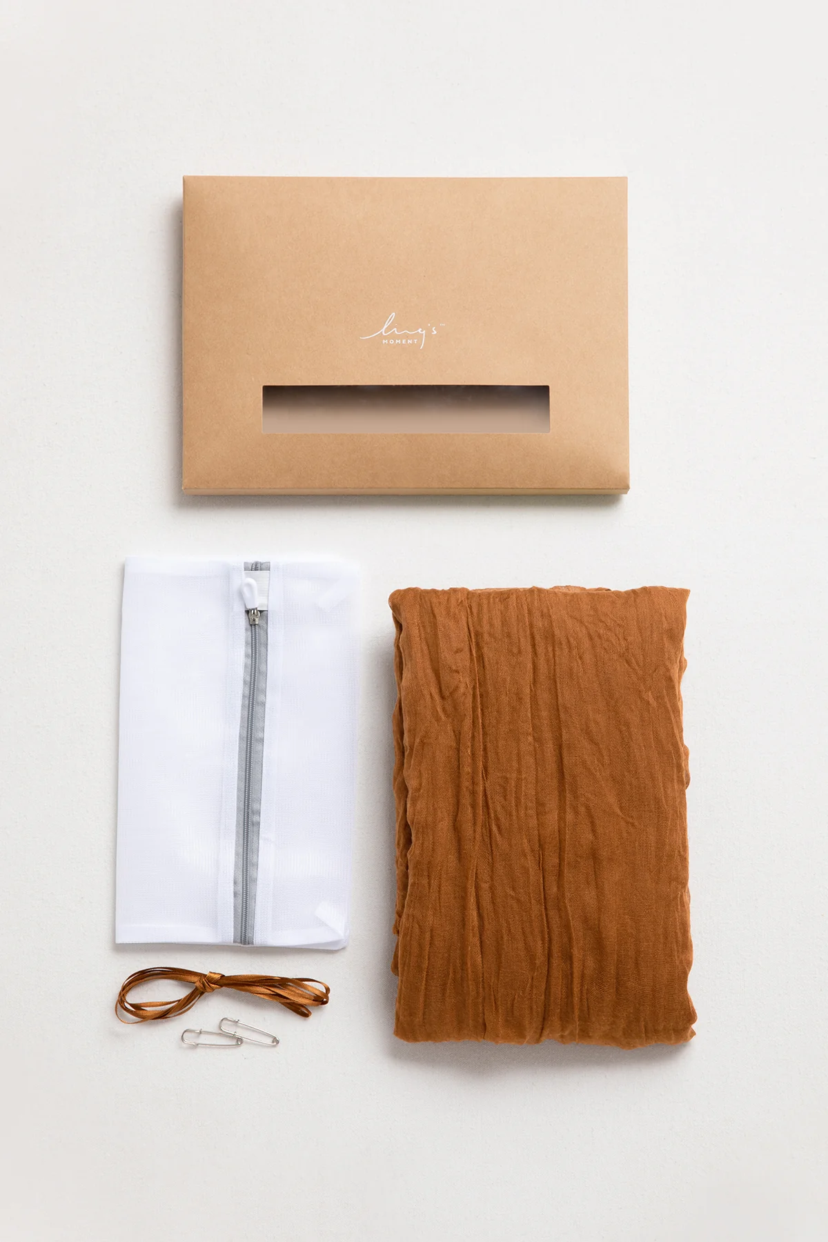 Rustic Gauze Cheesecloth Table Runner 35" w x 14ft - Brown Terracotta - Image 5
