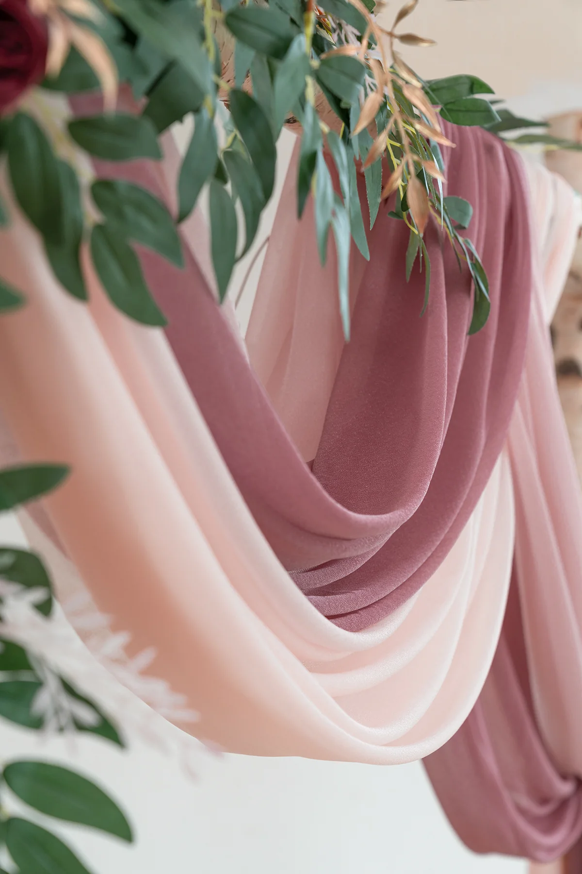 Sheer Wedding Arch Draping 30" w x 20ft - Ombre Colors - Image 15