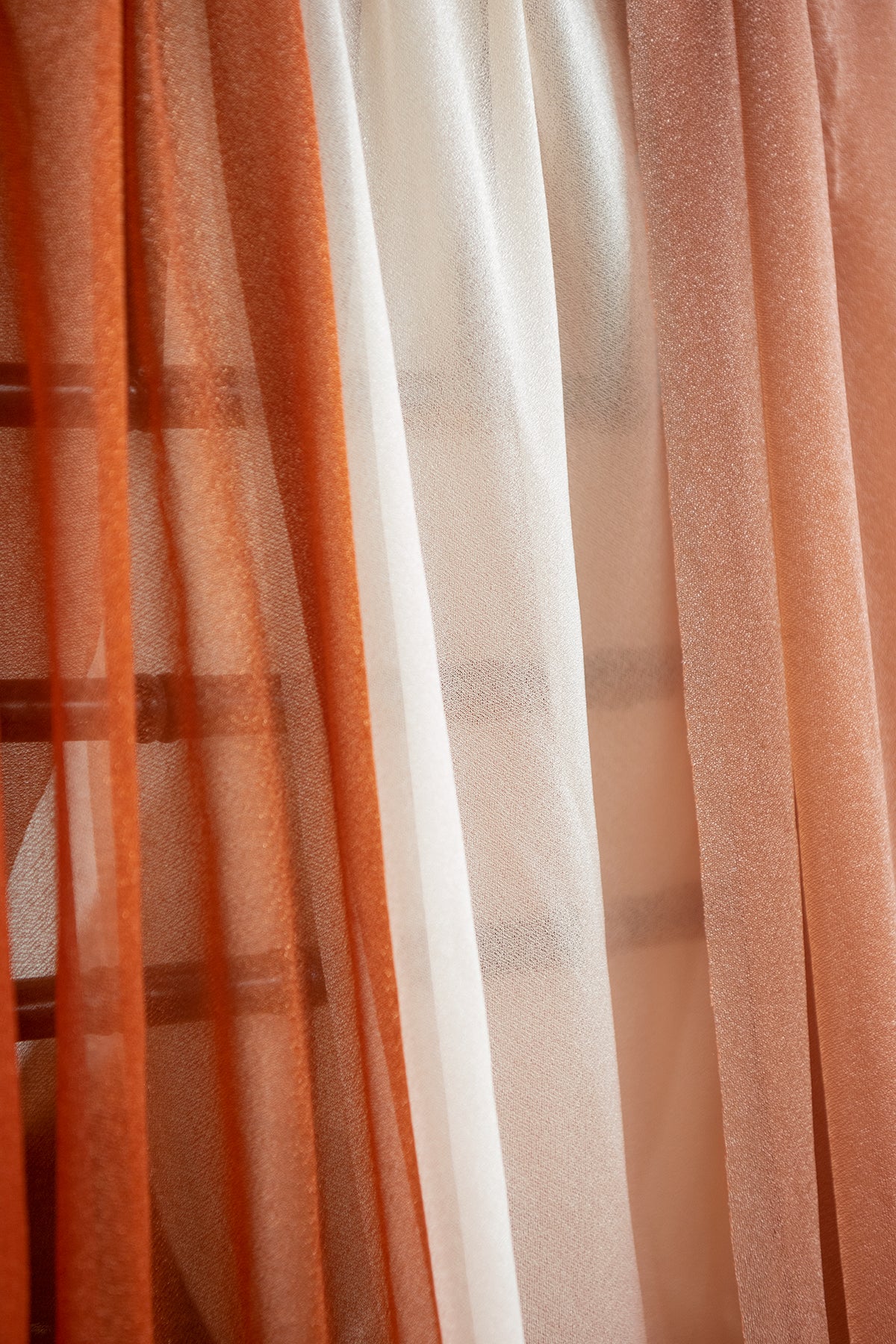 Wedding Arch Drapes in Burnt Orange & Scarlet | Clearance - Image 3