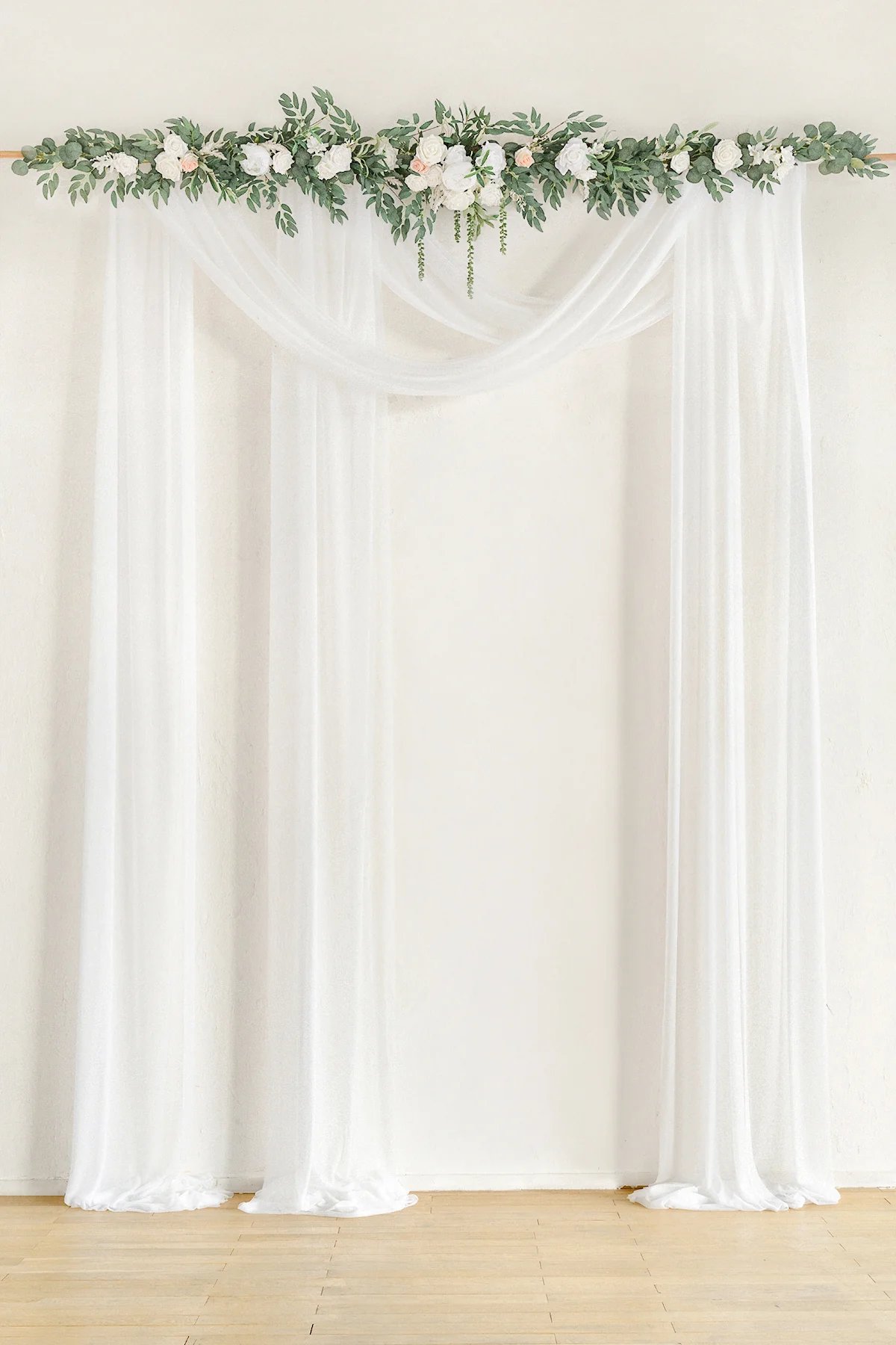 Wedding Arch Drapes in White & Beige - Image 18