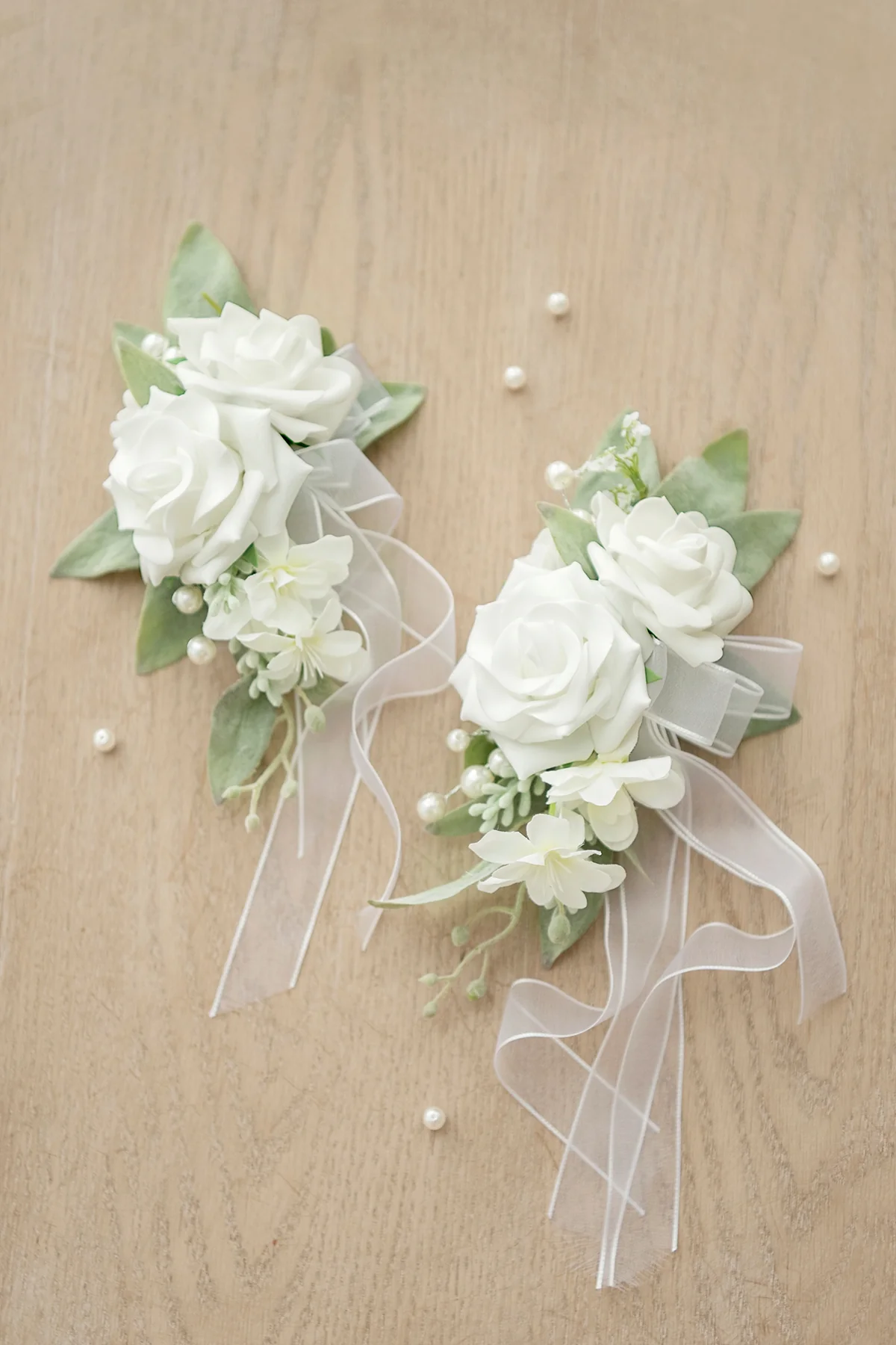 Shoulder Corsages in White | Clearance - Image 2