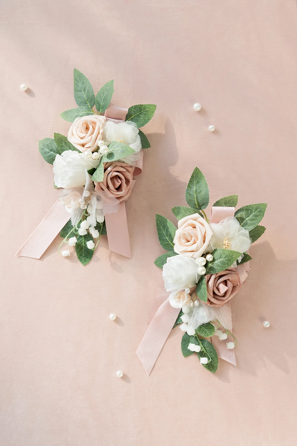 Shoulder Corsages in Dusty Rose & Cream | Clearance - Image 2
