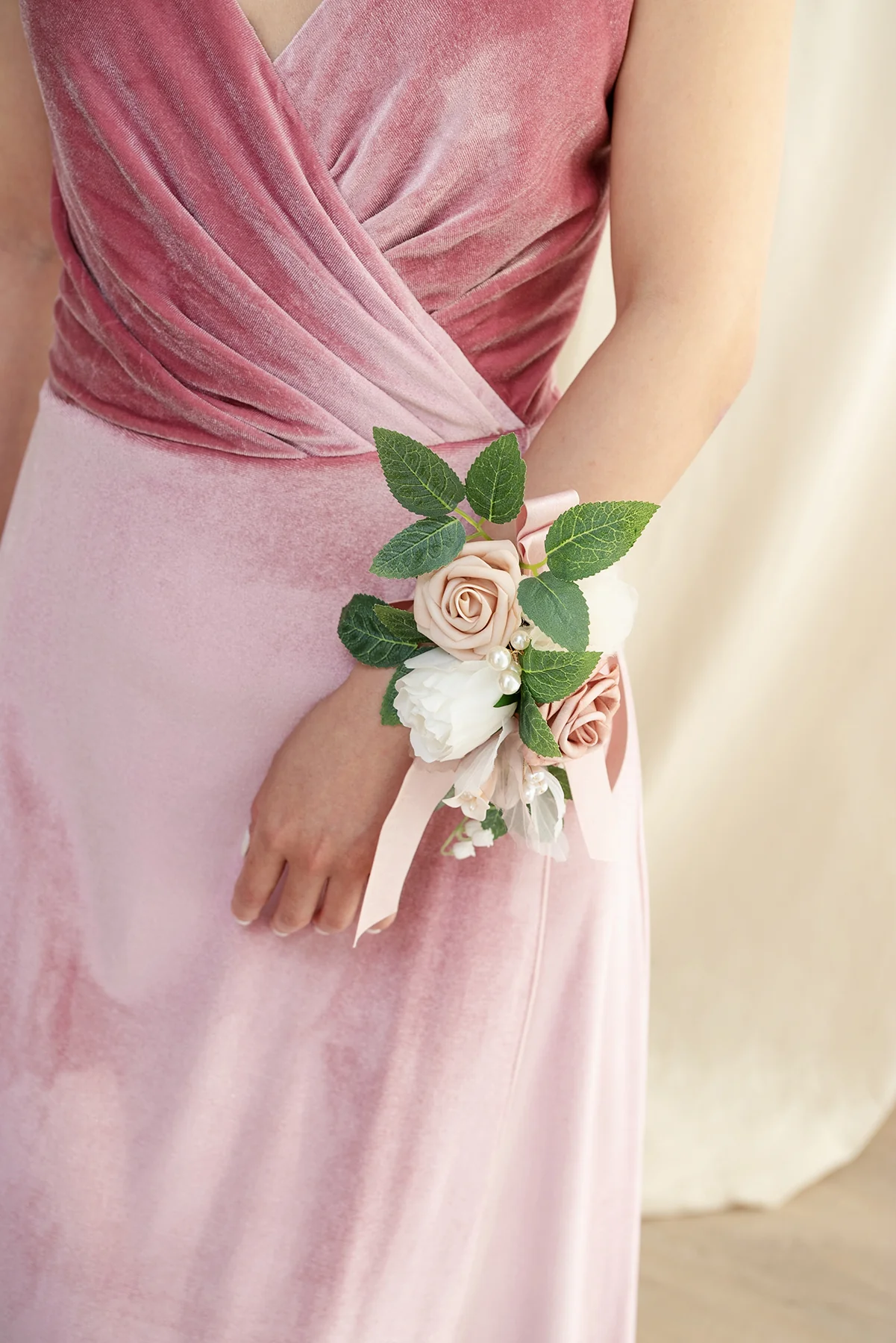 Shoulder Corsages in Dusty Rose & Cream | Clearance - Image 4