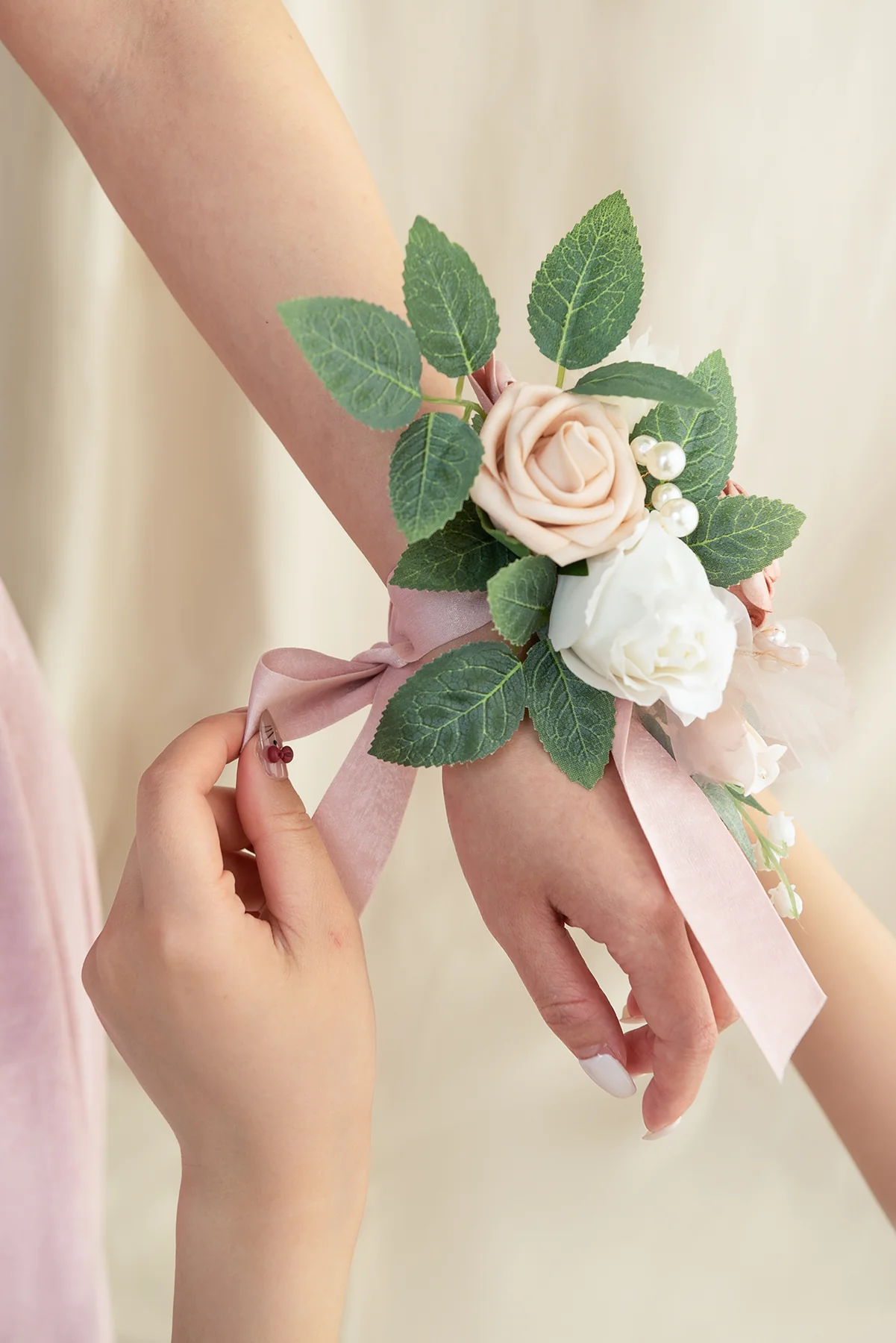 Shoulder Corsages in Dusty Rose & Cream | Clearance - Image 5