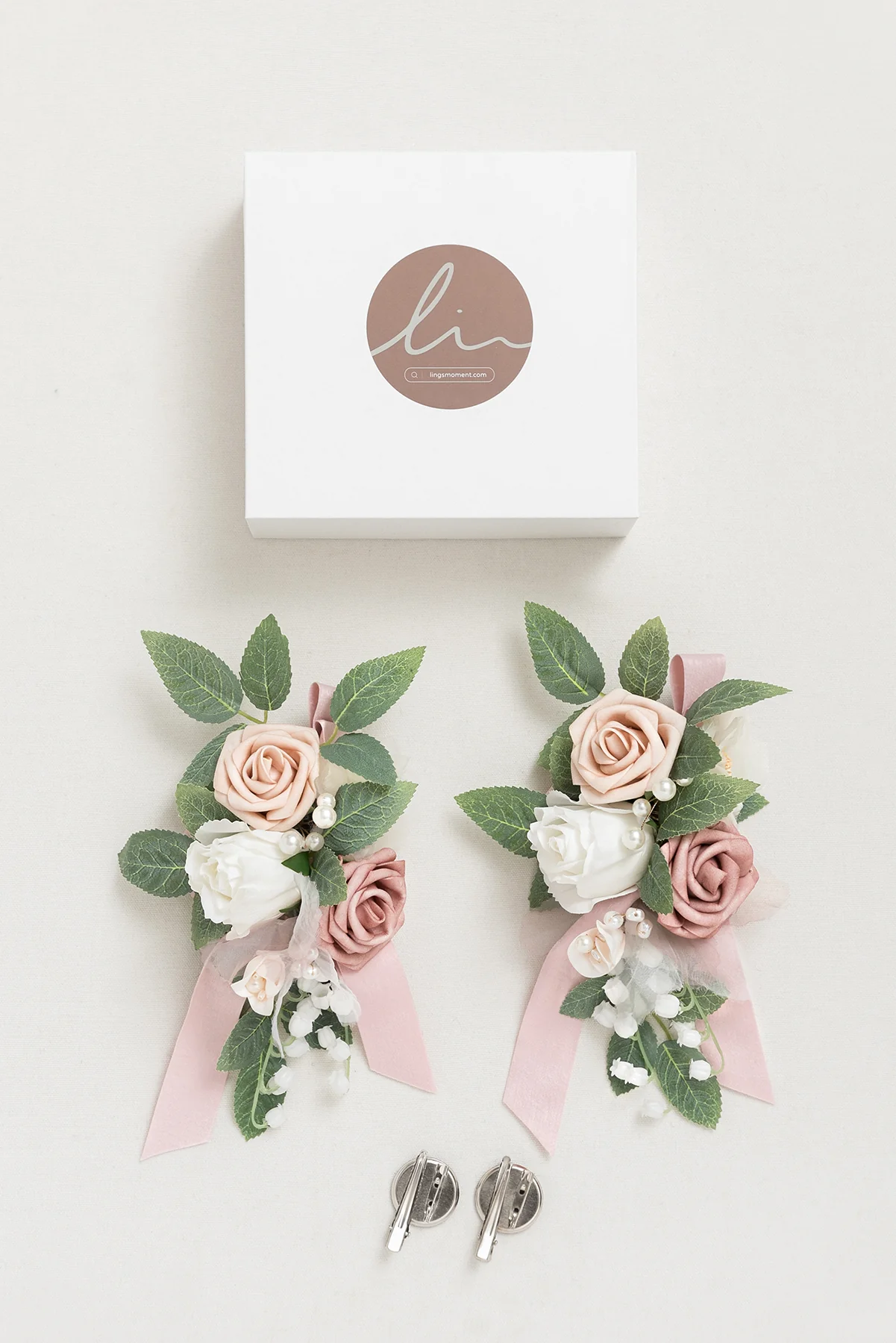 Shoulder Corsages in Dusty Rose & Cream | Clearance - Image 7