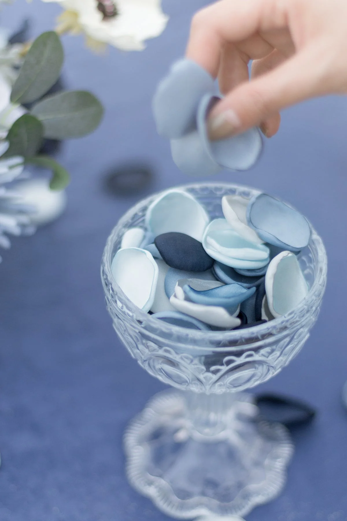 Silk Rose Petals in Blue Shades - Image 2