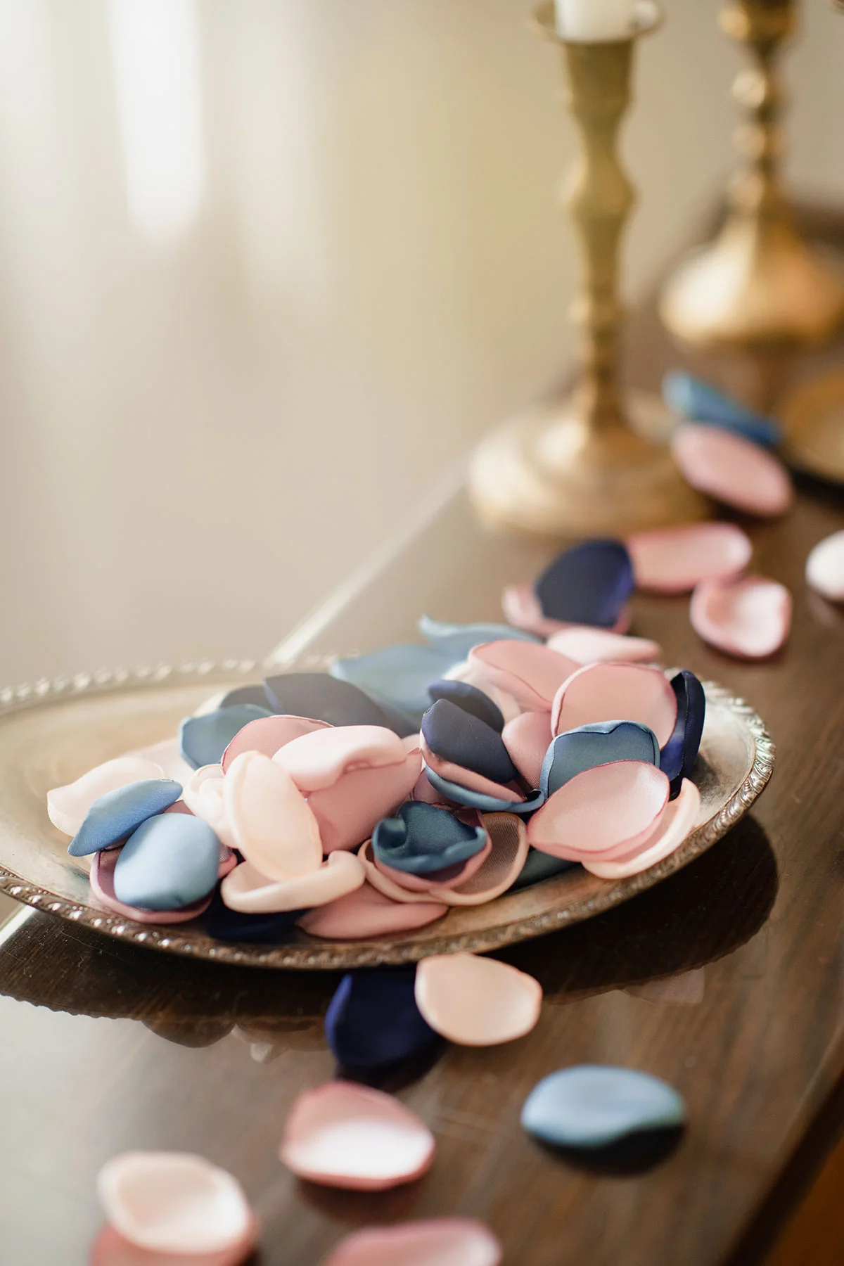 Silk Rose Petals in Dusty Rose & Navy | Clearance
