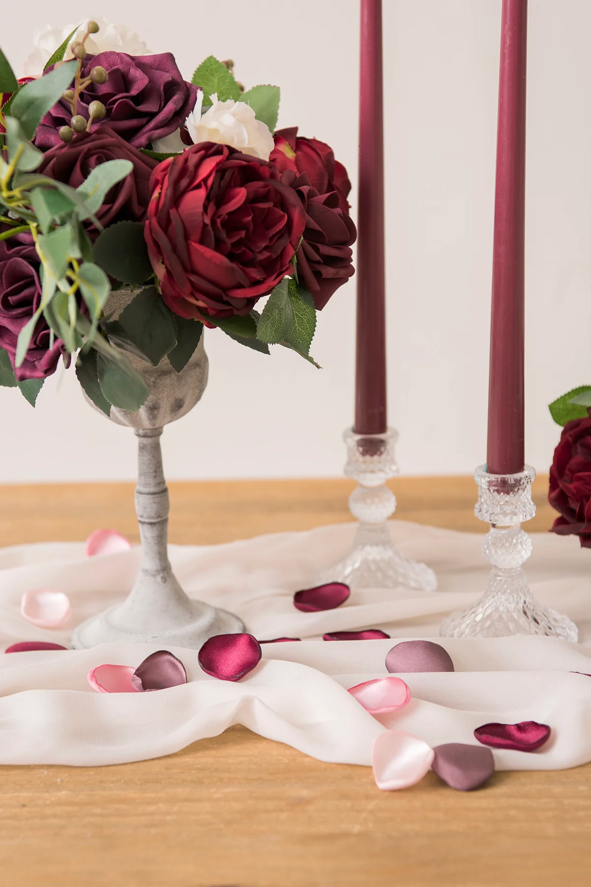 Silk Rose Petals in Exquisite Burgundy (200pcs) - Image 2