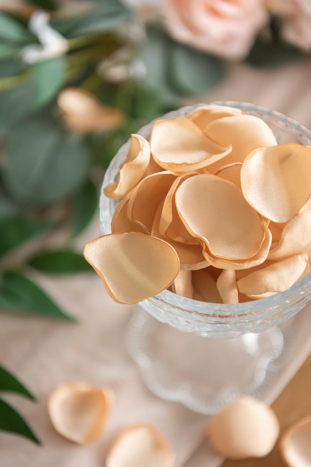 Silk Rose Petals in White & Beige