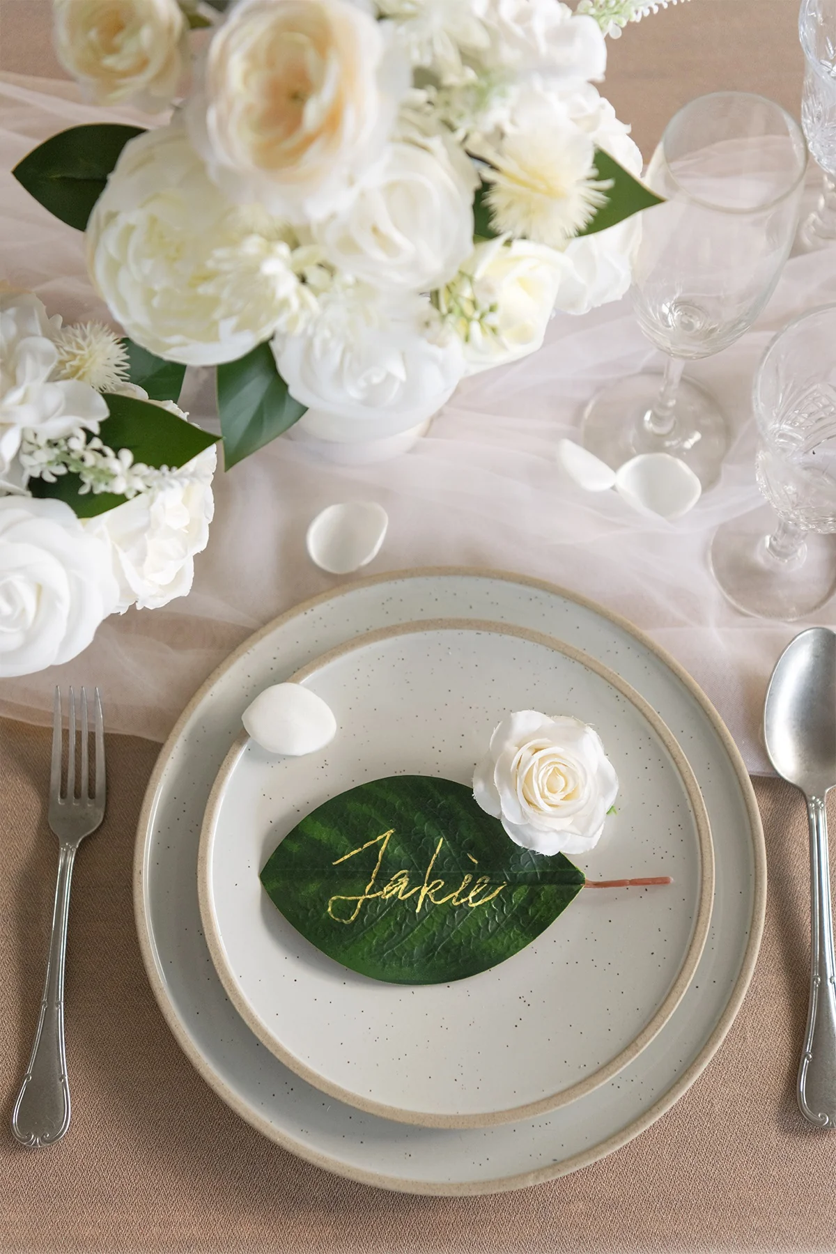 Silk Rose Petals in White & Beige - Image 6