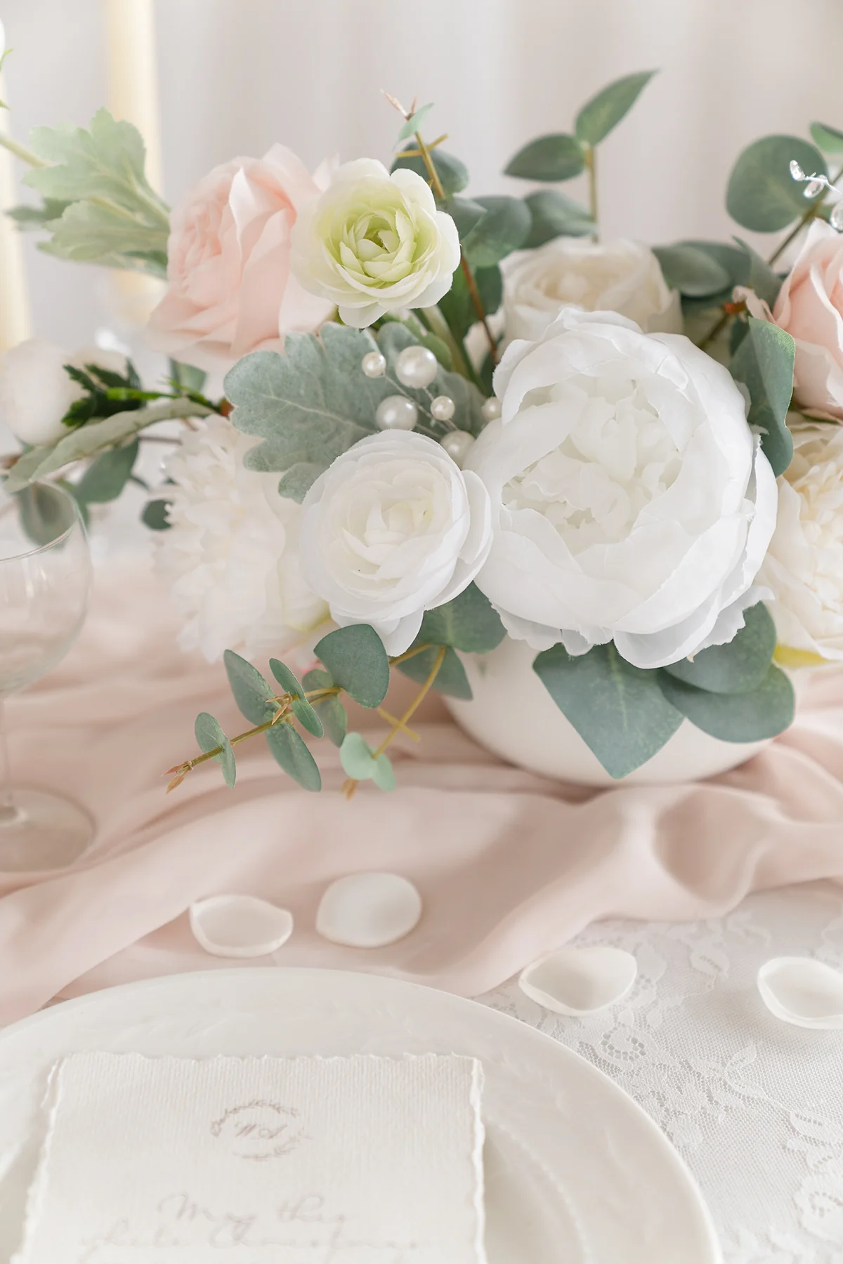 Silk Rose Petals in White & Beige - Image 8