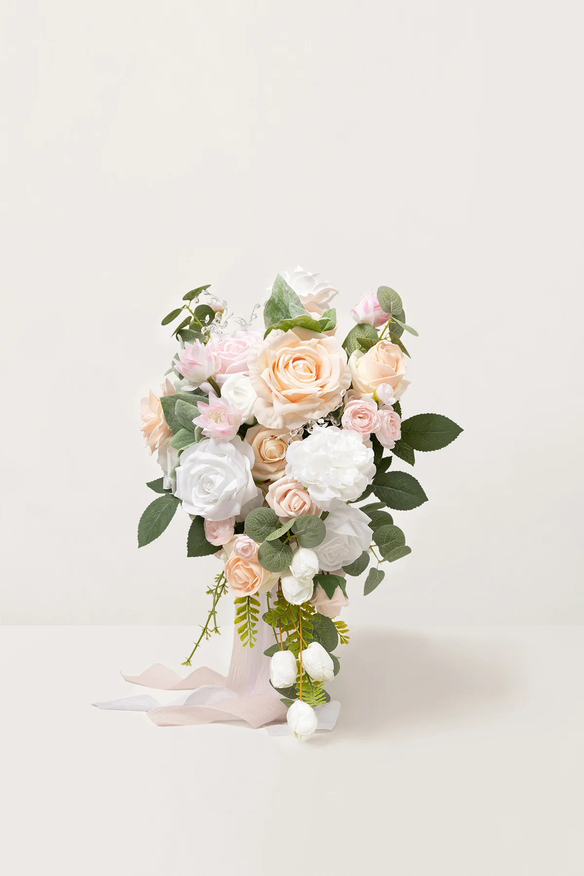 Small Cascade Bridal Bouquet in Cream & Blush | Clearance