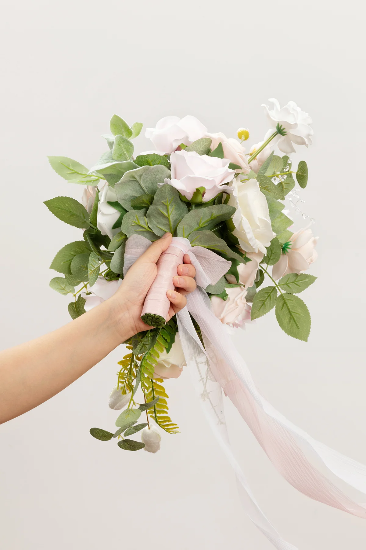 Small Cascade Bridal Bouquet in Cream & Blush | Clearance - Image 6