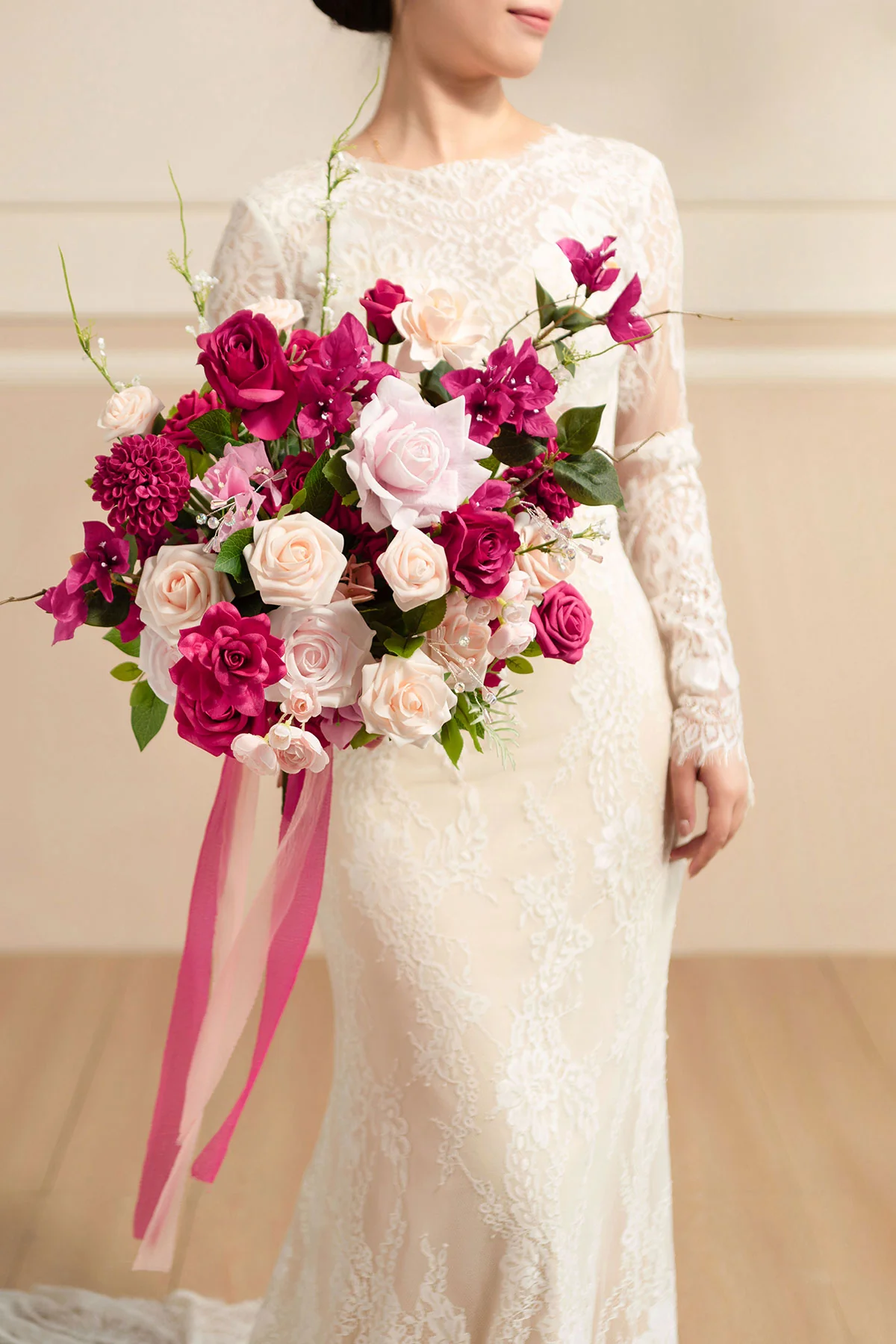 Small Free-Form Bridal Bouquet in Blush & Pink | Clearance - Image 2