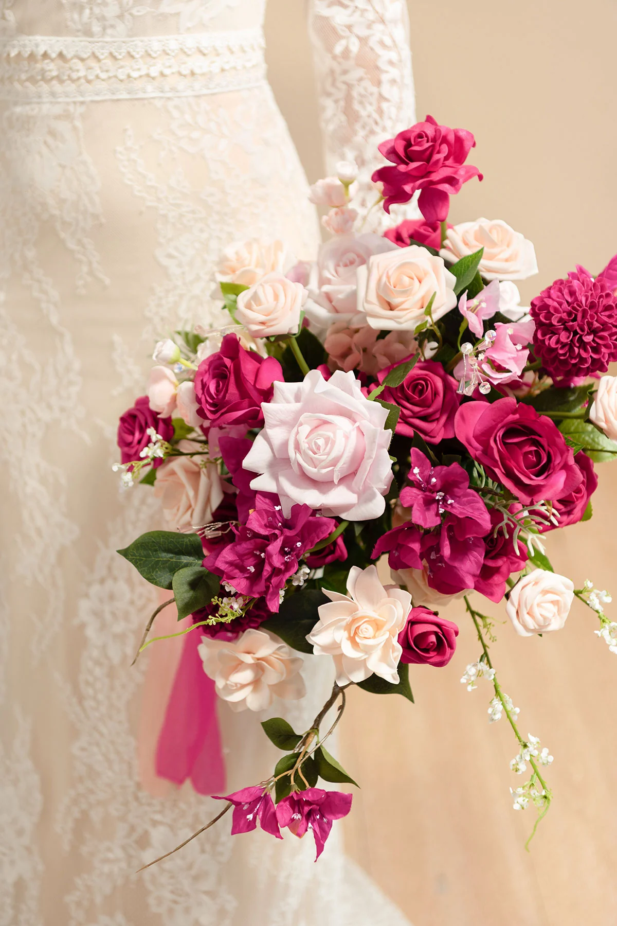 Small Free-Form Bridal Bouquet in Blush & Pink | Clearance - Image 5