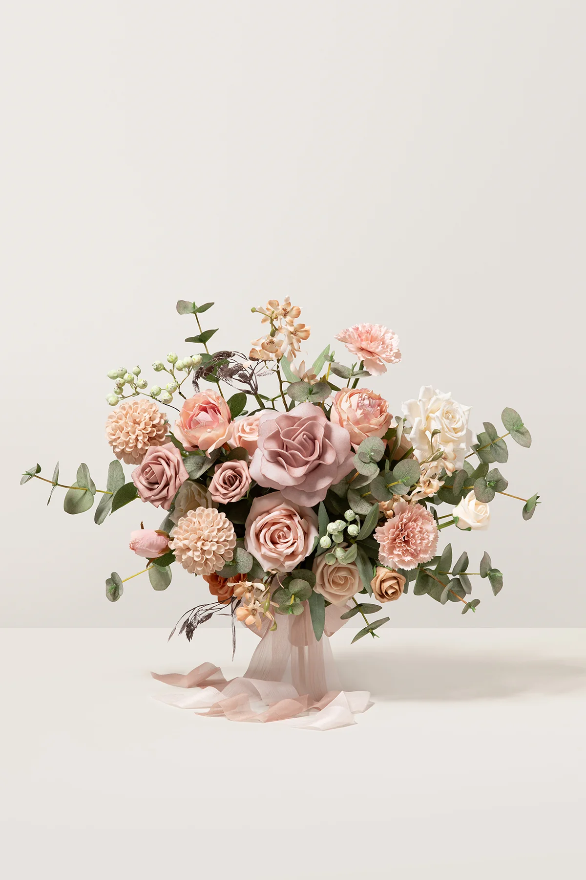 Small Free-Form Bridal Bouquet in Dusty Rose & Cream | Clearance