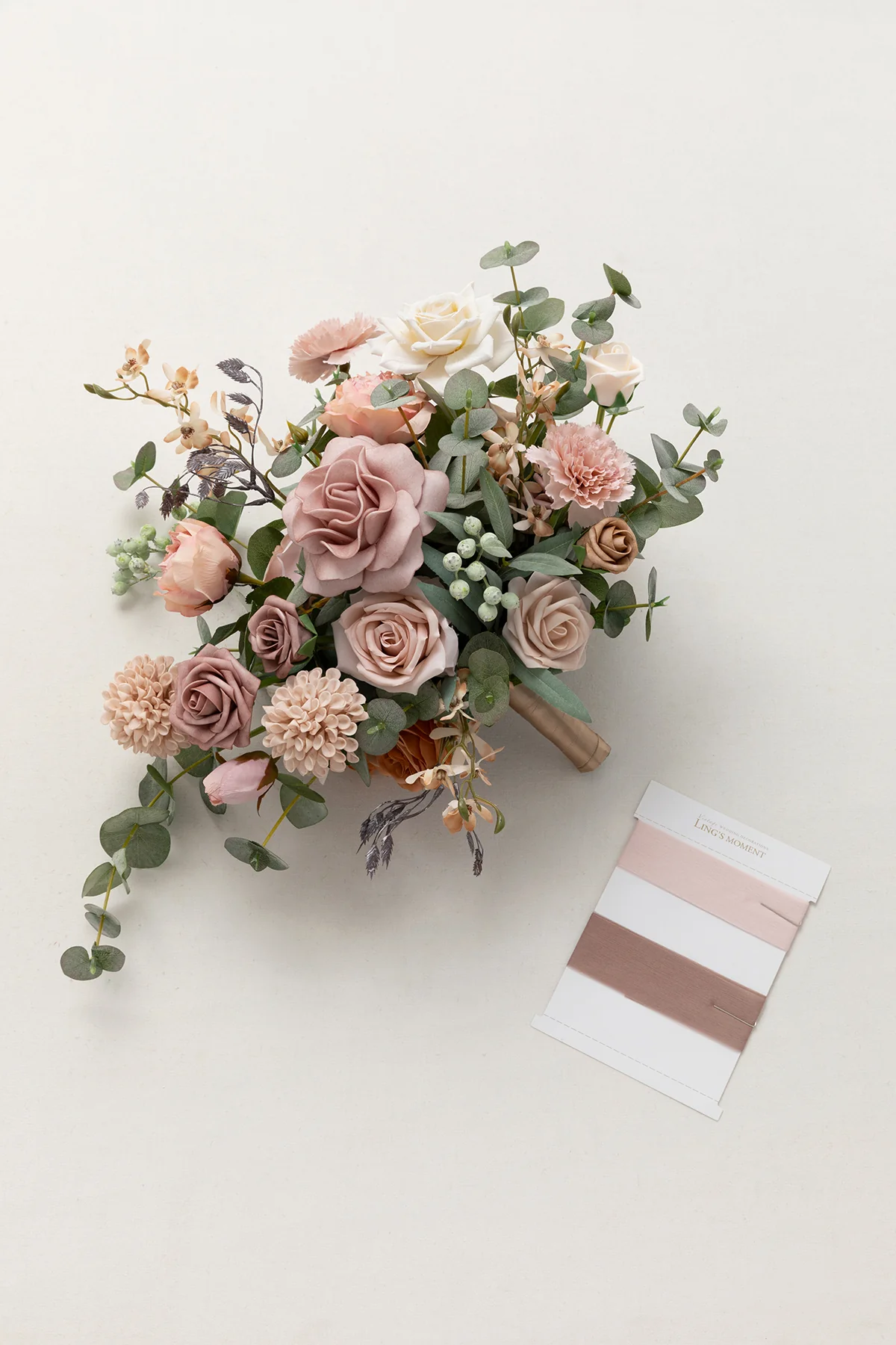 Small Free-Form Bridal Bouquet in Dusty Rose & Cream | Clearance - Image 7