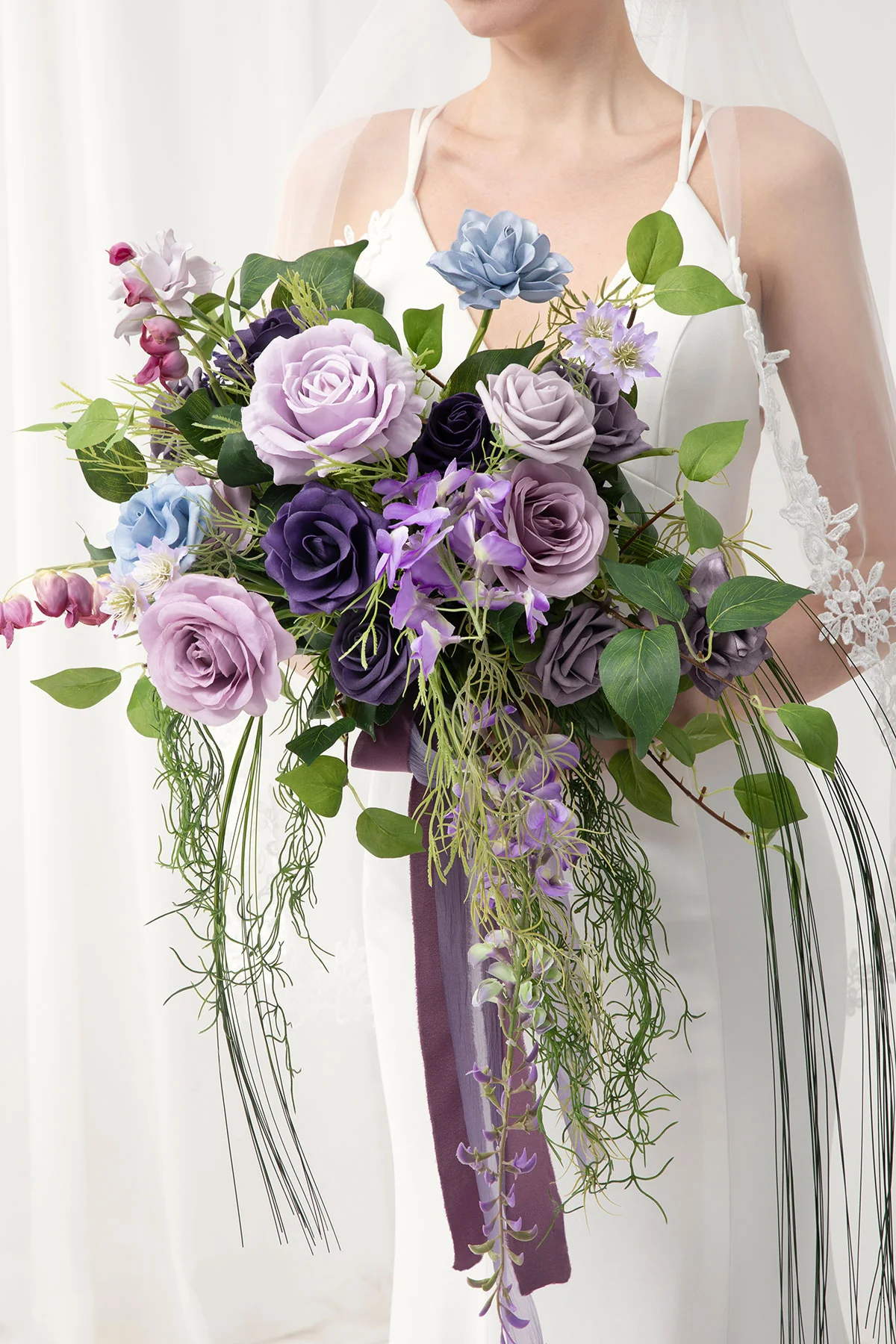 Small Free-Form Bridal Bouquet in Ethereal Purple Dream - Image 2