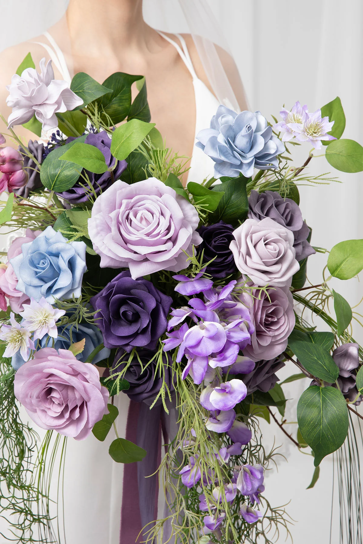 Small Free-Form Bridal Bouquet in Ethereal Purple Dream - Image 5