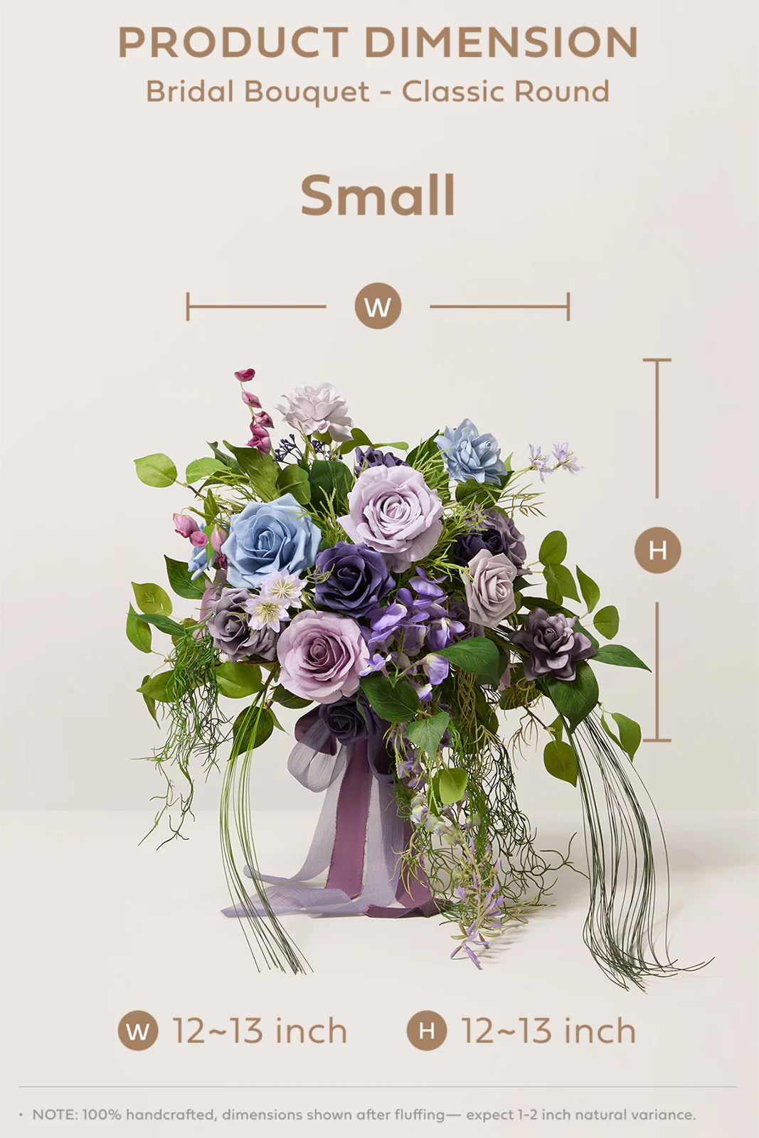 Small Free-Form Bridal Bouquet in Ethereal Purple Dream - Image 6