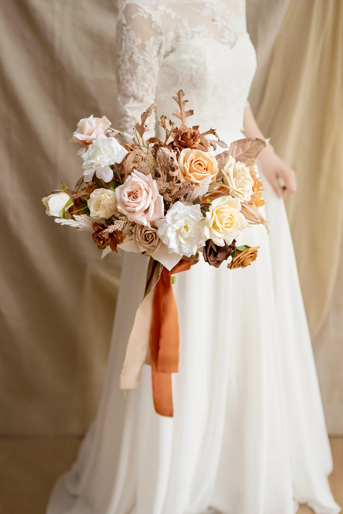 Small Free-Form Bridal Bouquet in Rust & Sepia | Clearance - Image 2