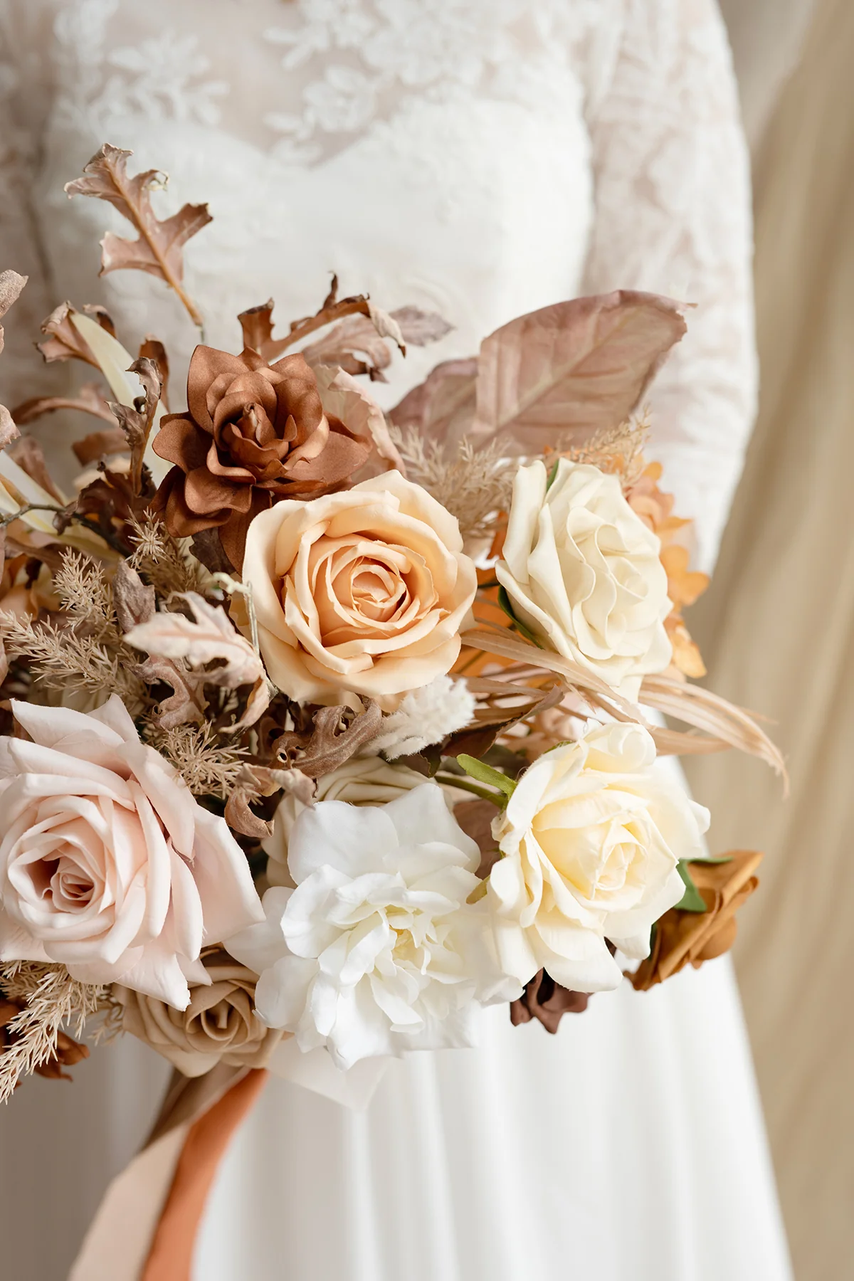 Small Free-Form Bridal Bouquet in Rust & Sepia | Clearance - Image 5