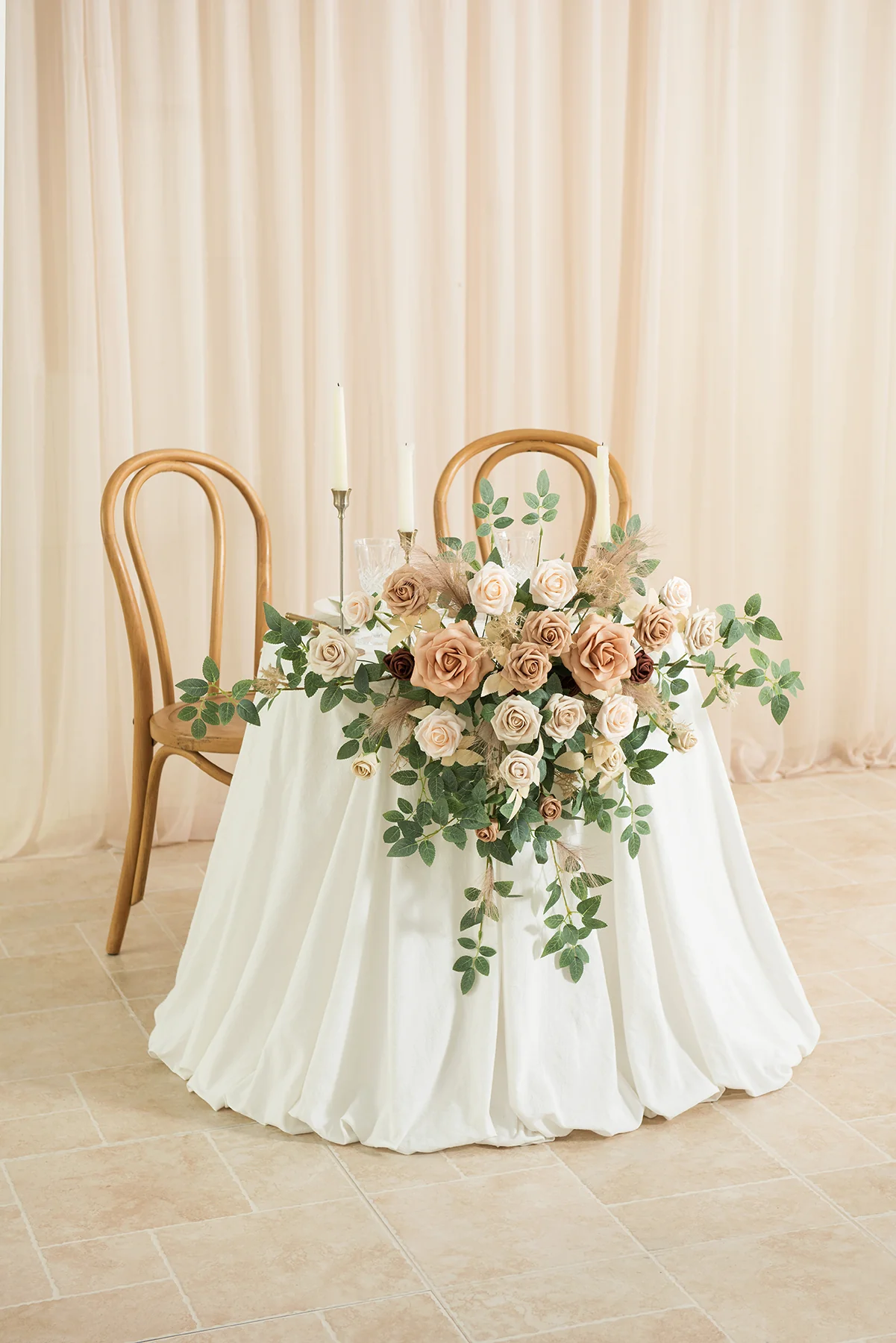 Sweetheart Table Floral Swags in Beige & Sage | Clearance - Image 2