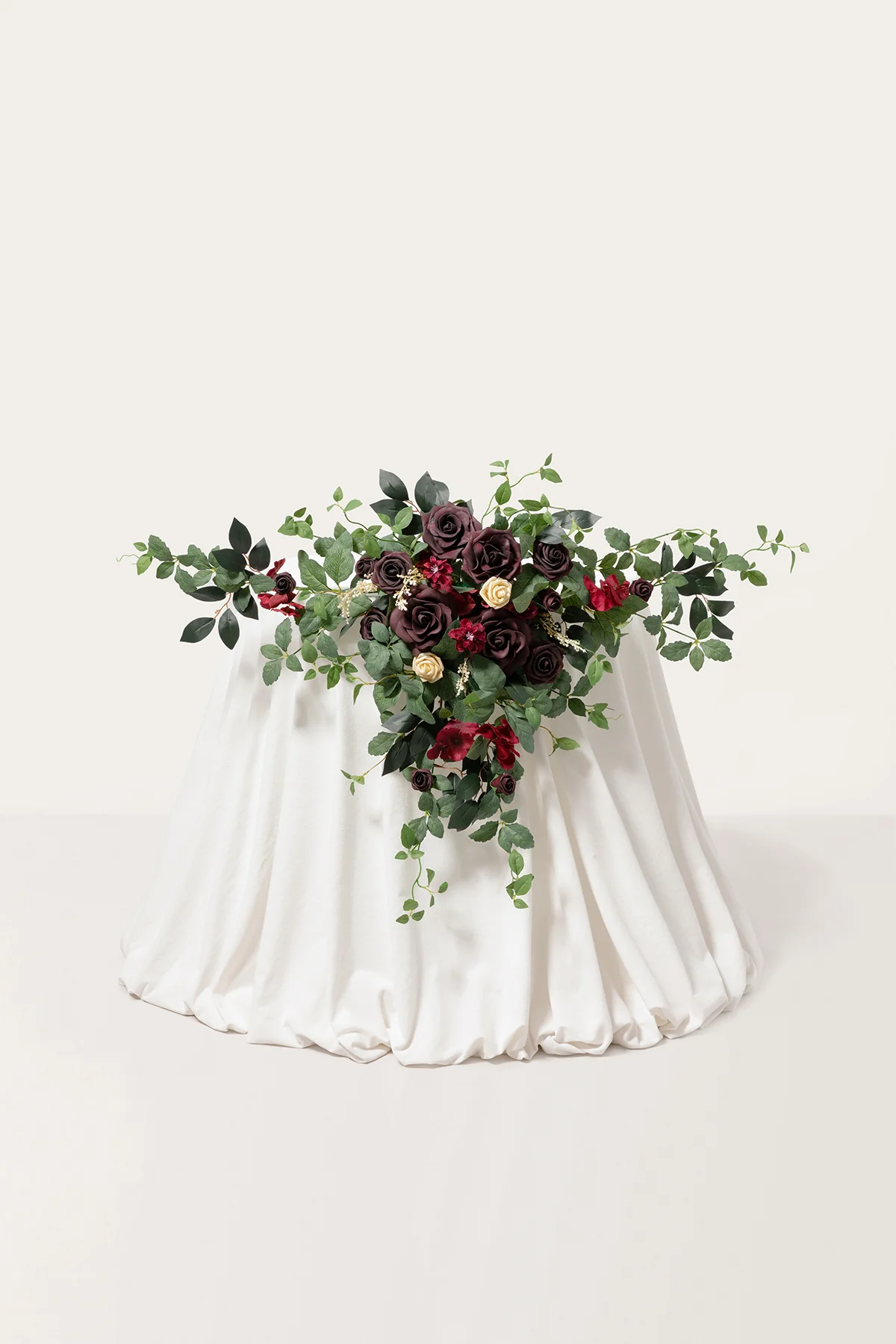 Sweetheart Table Floral Swags in Bordeaux Red & Wine