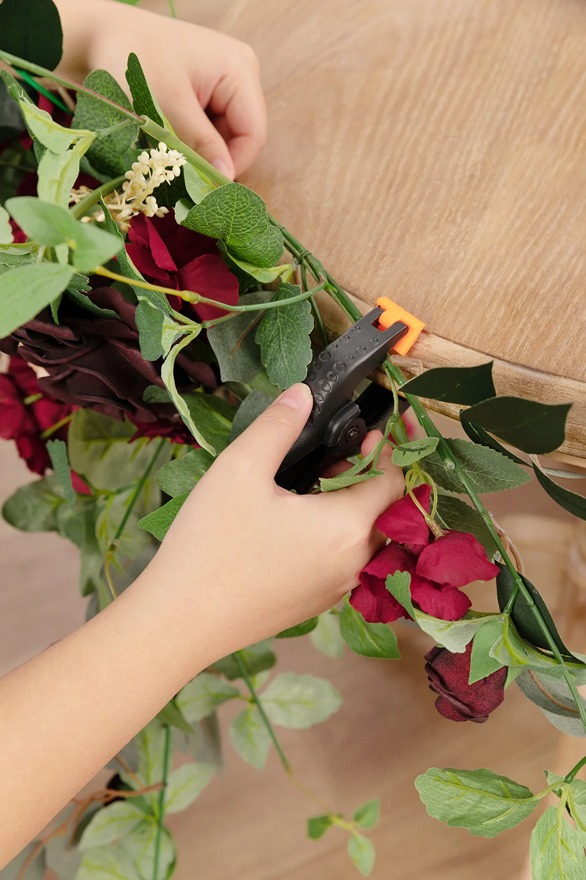 Sweetheart Table Floral Swags in Bordeaux Red & Wine - Image 6