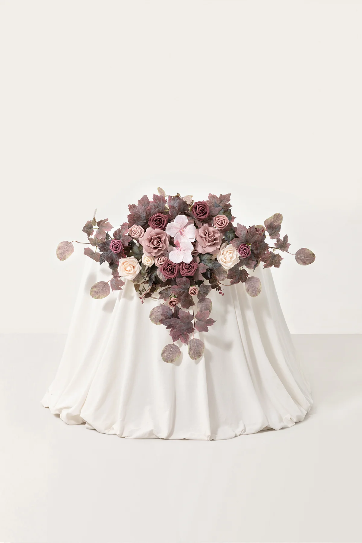Sweetheart Table Floral Swags in Flowing Mauve Romance