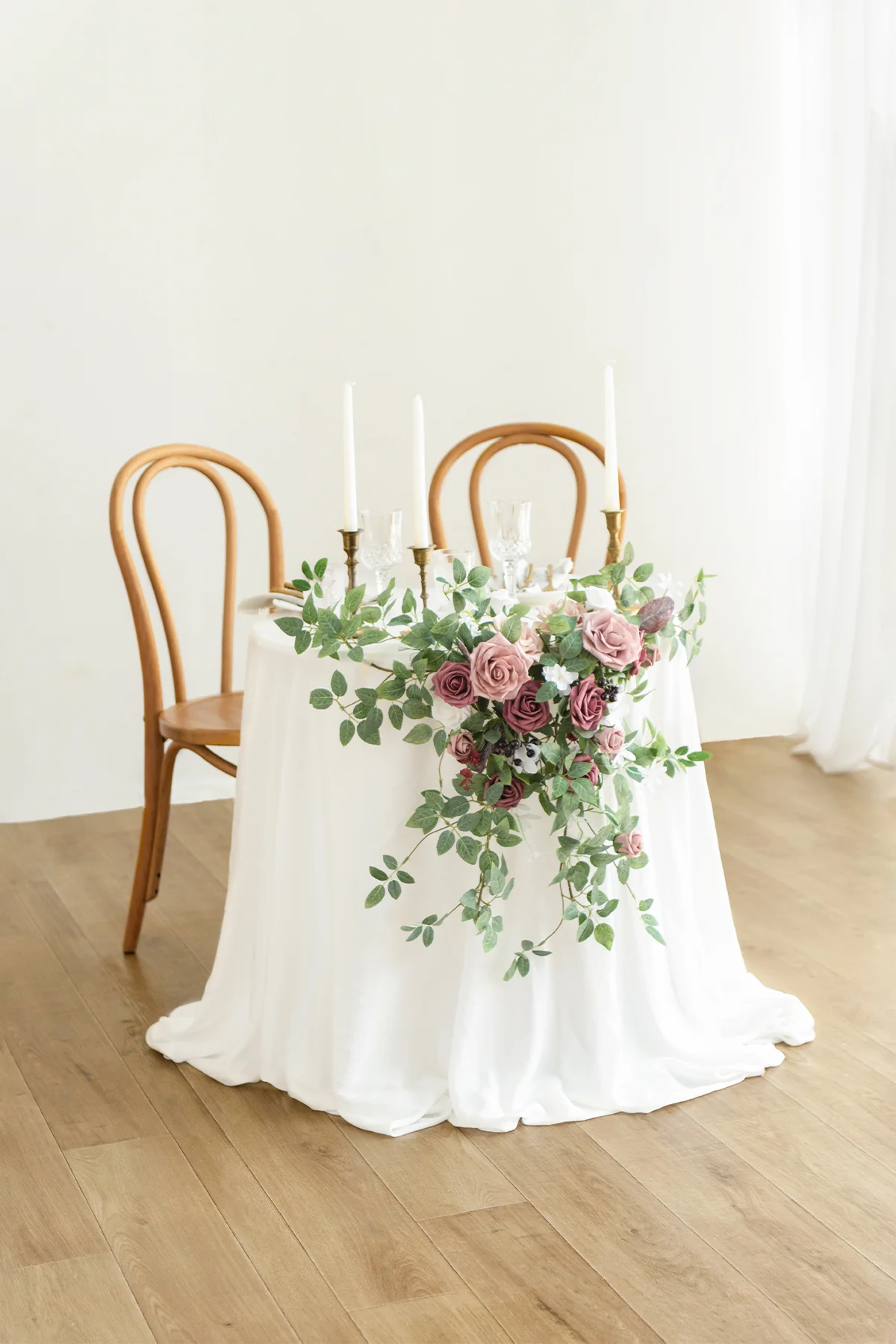 Sweetheart Table Floral Swags in Dusty Rose & Mauve - Image 2