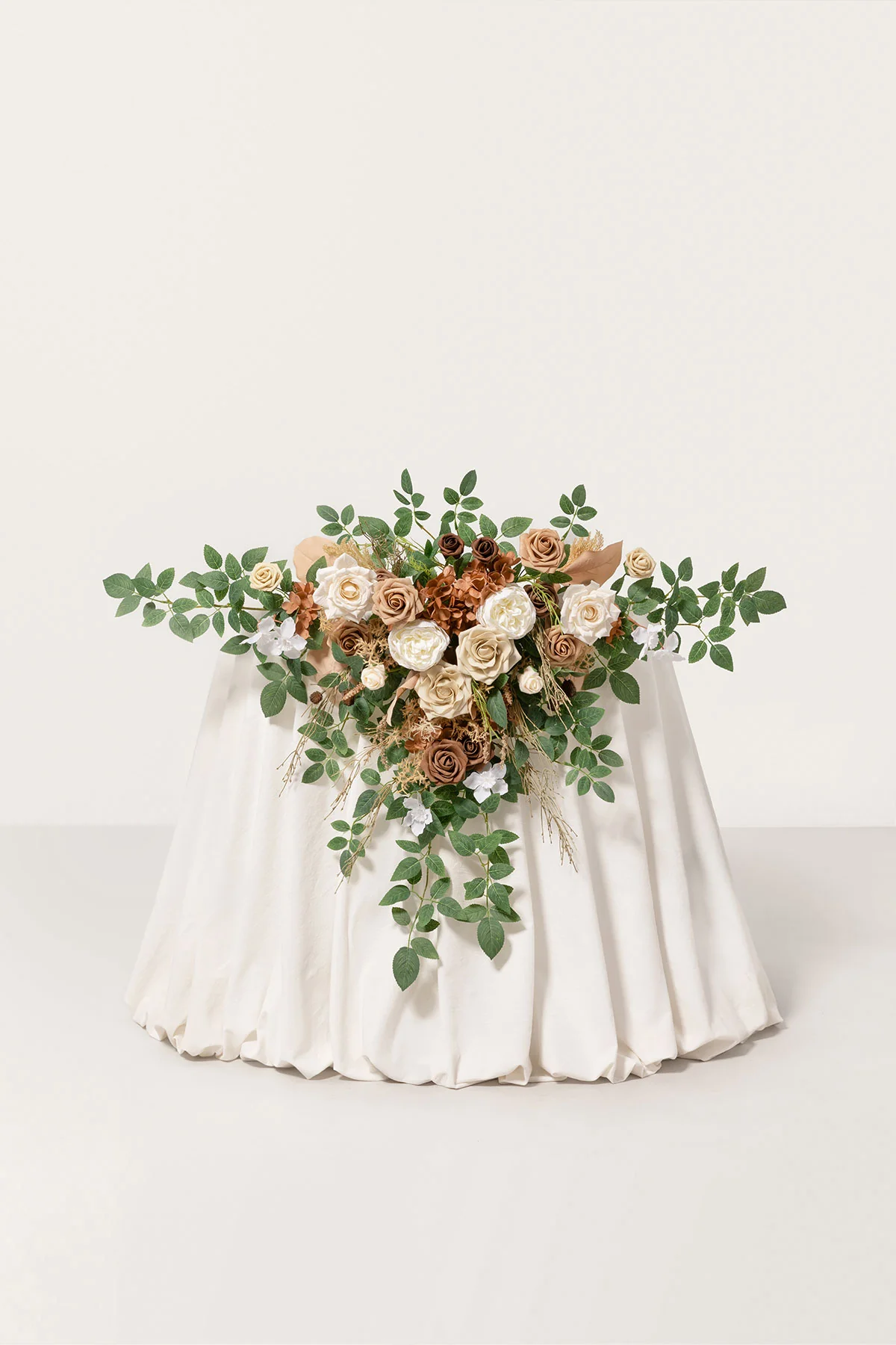 Sweetheart Table Floral Swags in Earth Brown & Tawny Beige