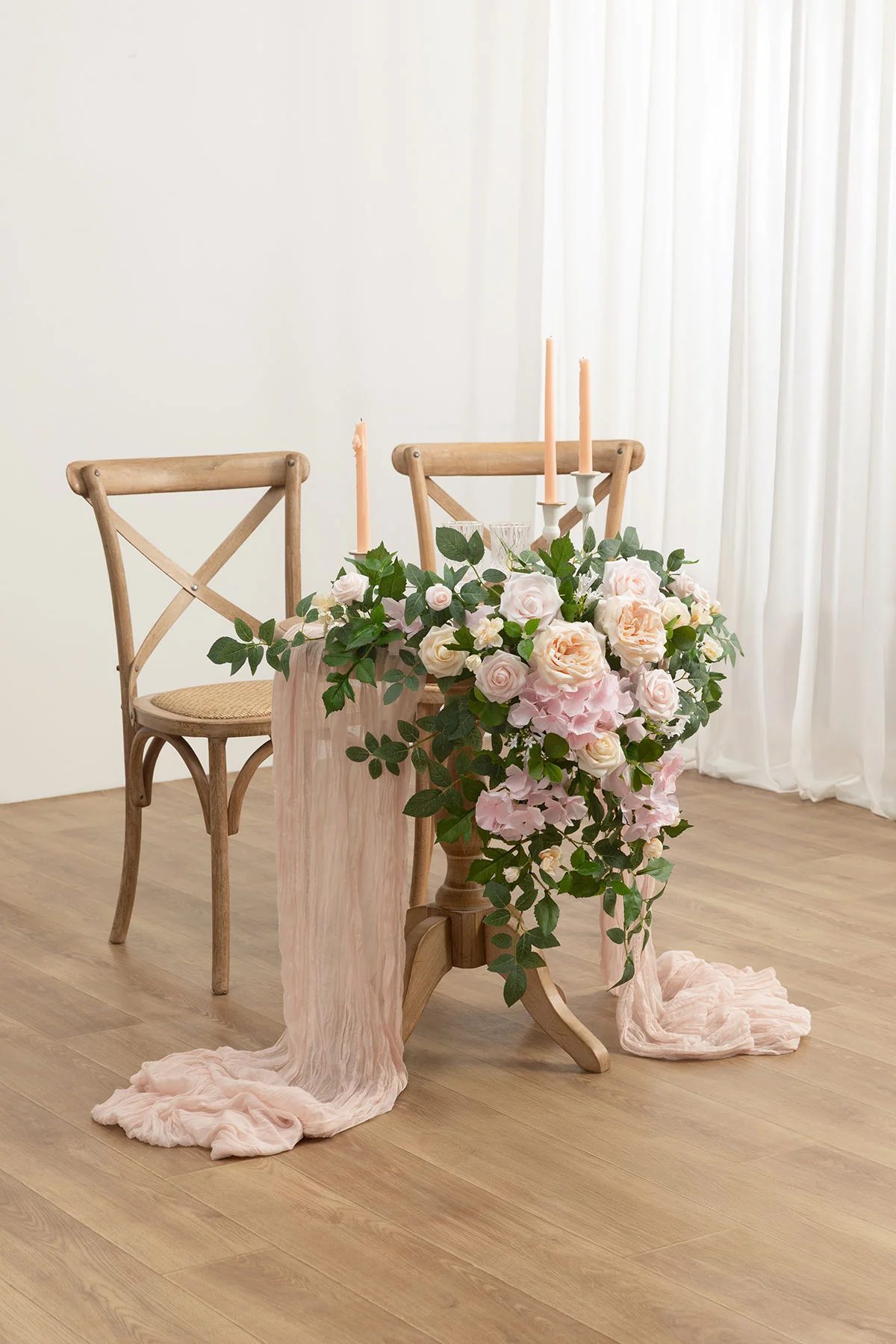 Sweetheart Table Floral Swags in Powder Pink & Cream | Clearance - Image 2