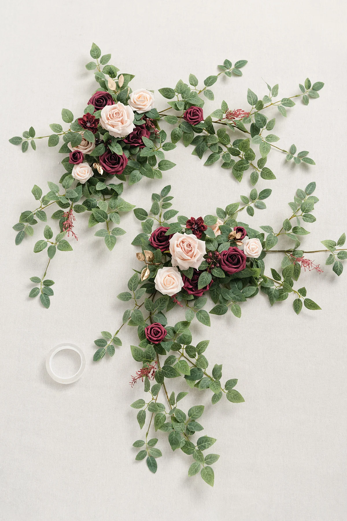 Sweetheart Table Floral Swags in Romantic Marsala - Image 5