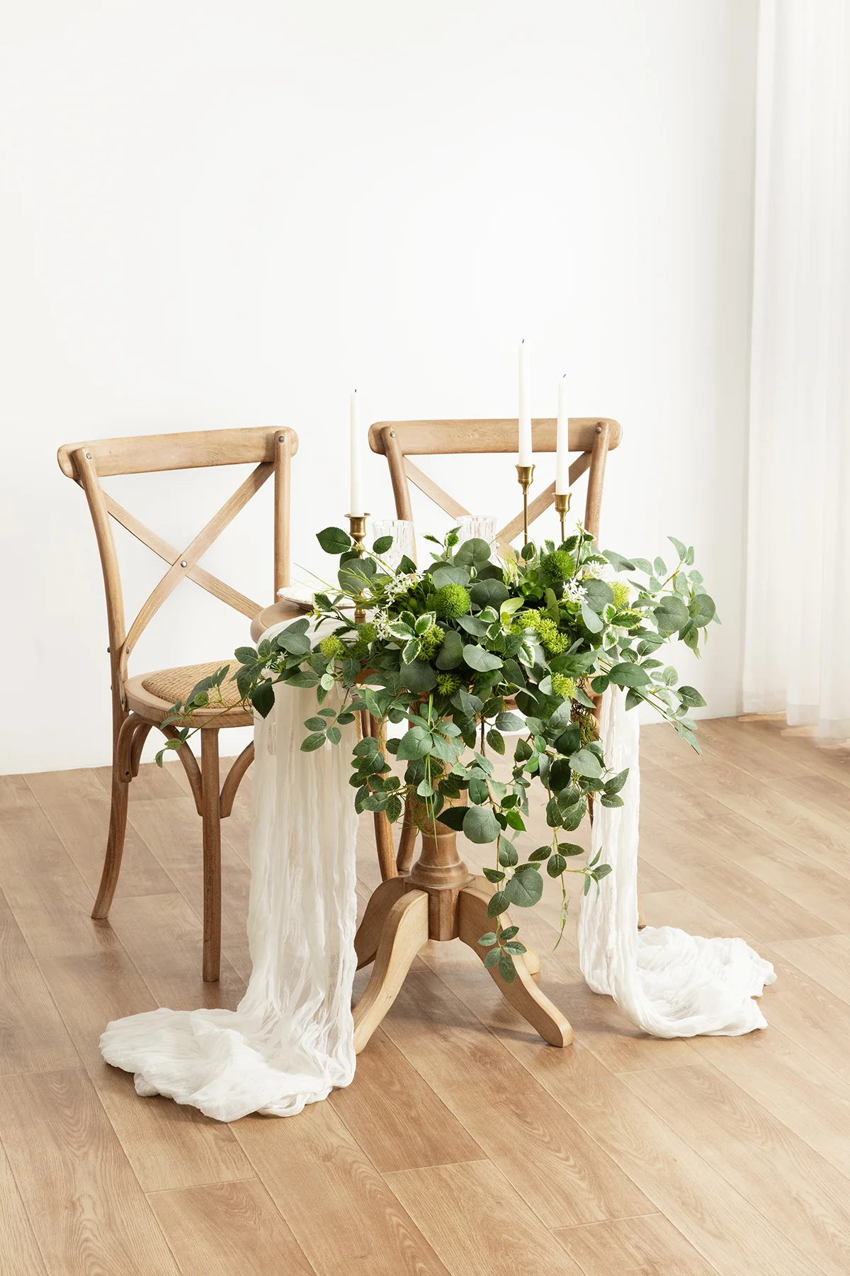 Sweetheart Table Floral Swags in Sage & Green - Image 2