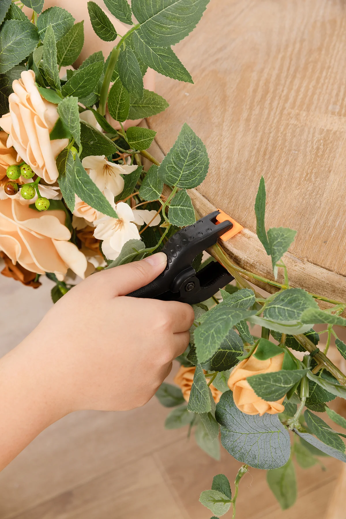 Sweetheart Table Floral Swags in Sunny Peach & Apricot (Set of 2) | Clearance - Image 6