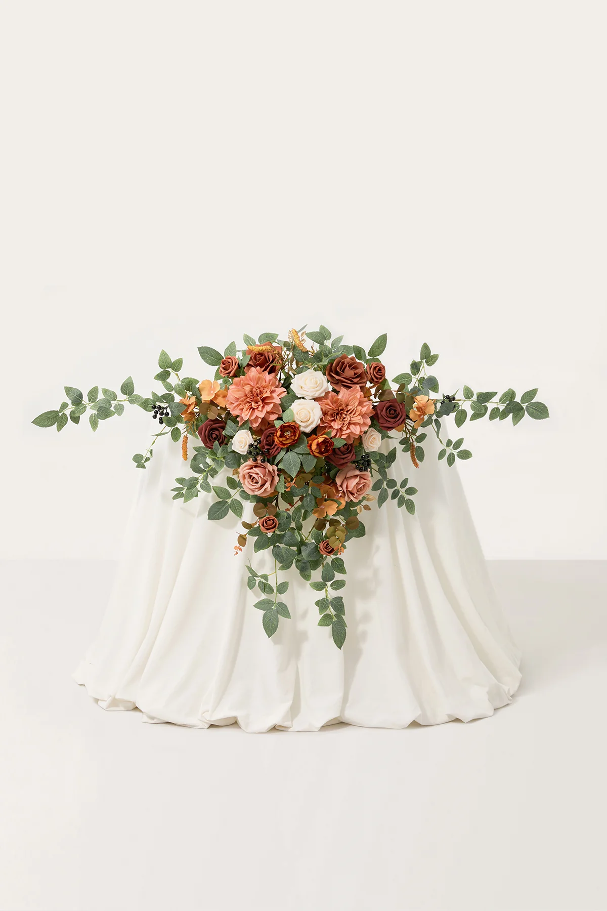 Sweetheart Table Floral Swags in Sunset Terracotta