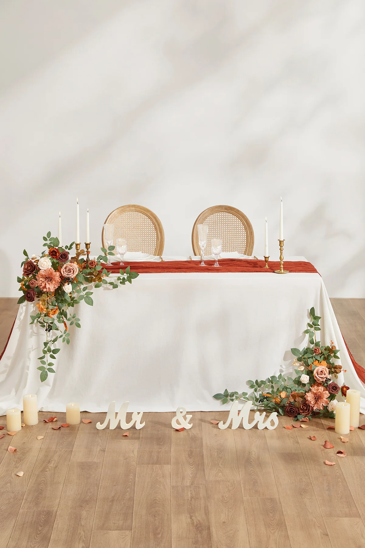 Sweetheart Table Floral Swags in Sunset Terracotta - Image 2