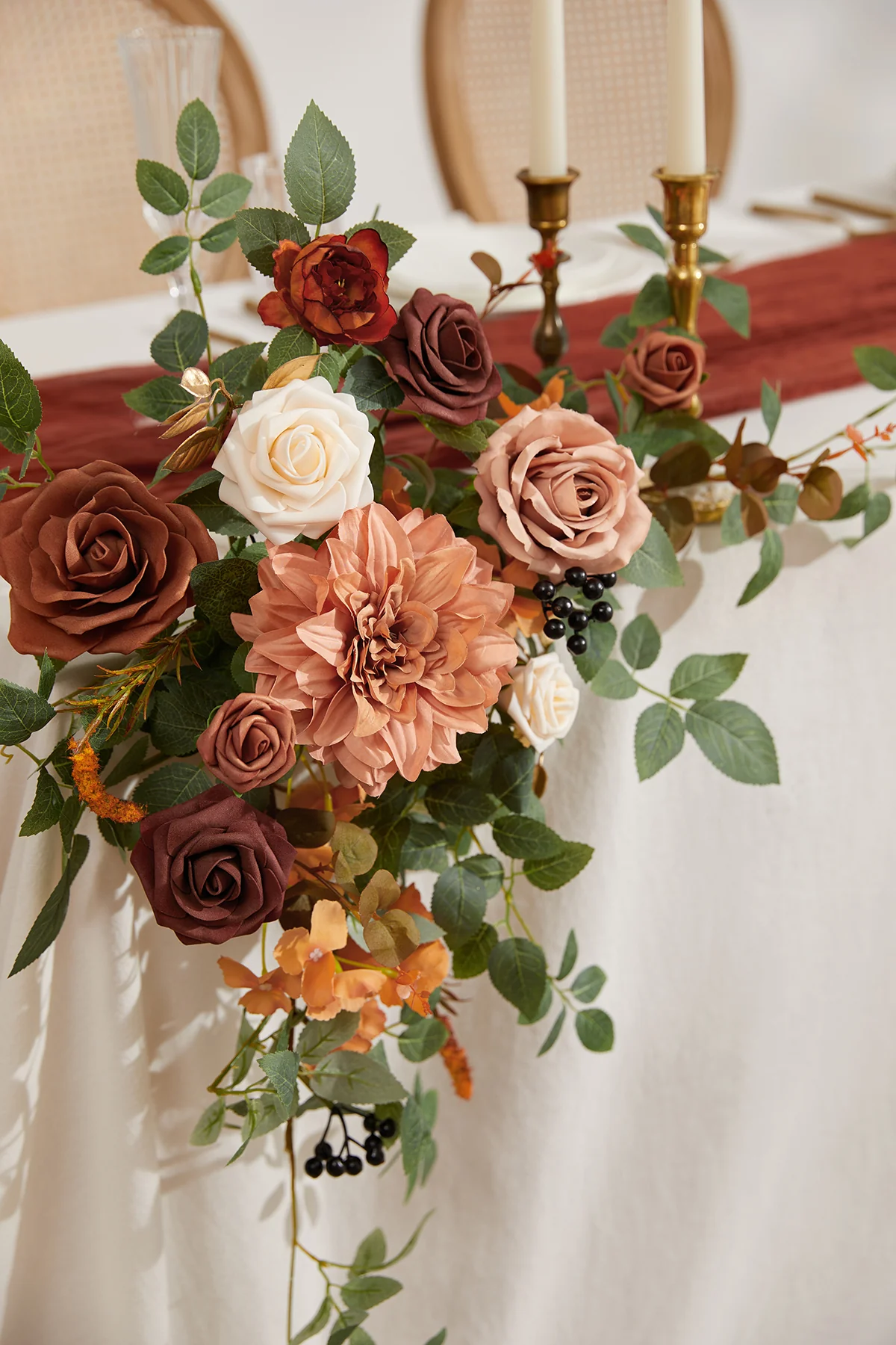 Sweetheart Table Floral Swags in Sunset Terracotta - Image 4