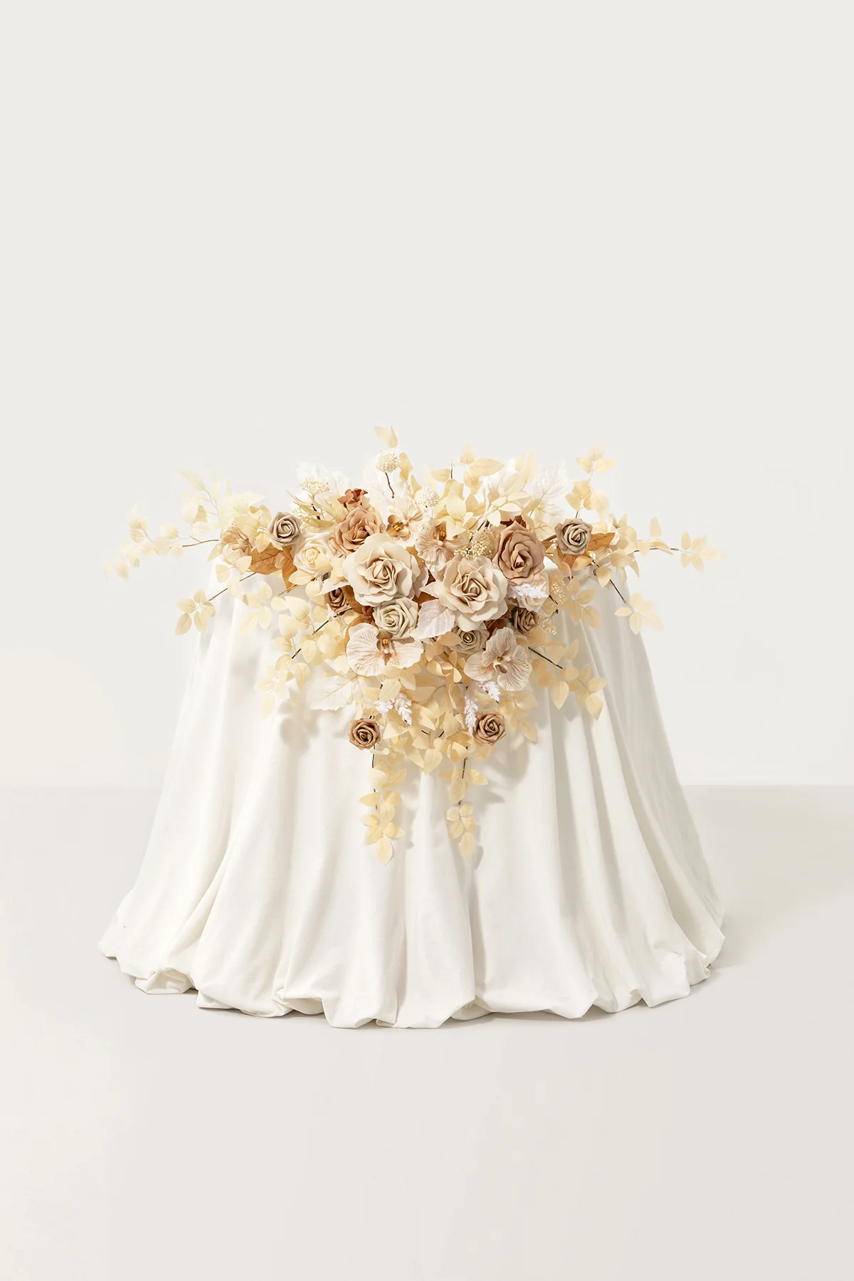 Sweetheart Table Floral Swags in Tawny Beige & Sand Beige
