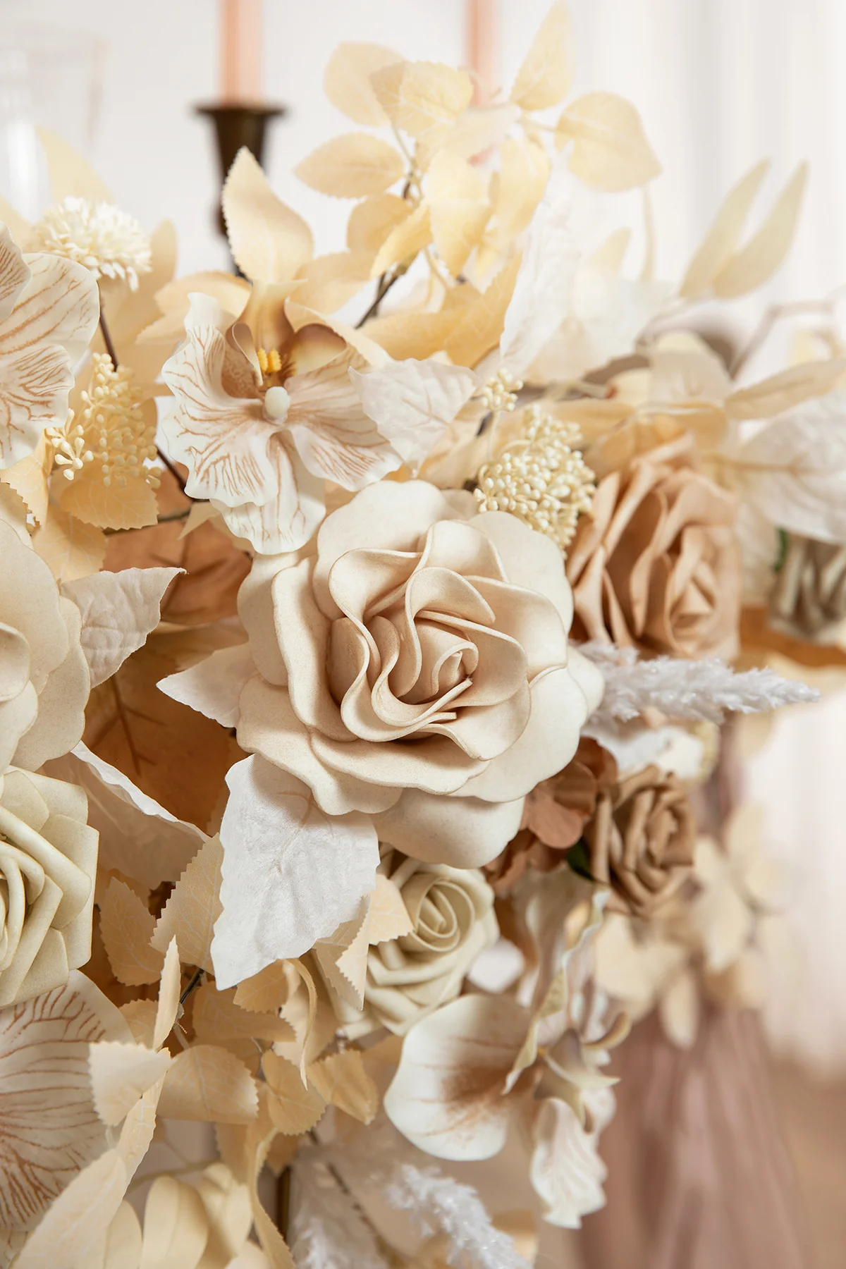 Sweetheart Table Floral Swags in Tawny Beige & Sand Beige - Image 3